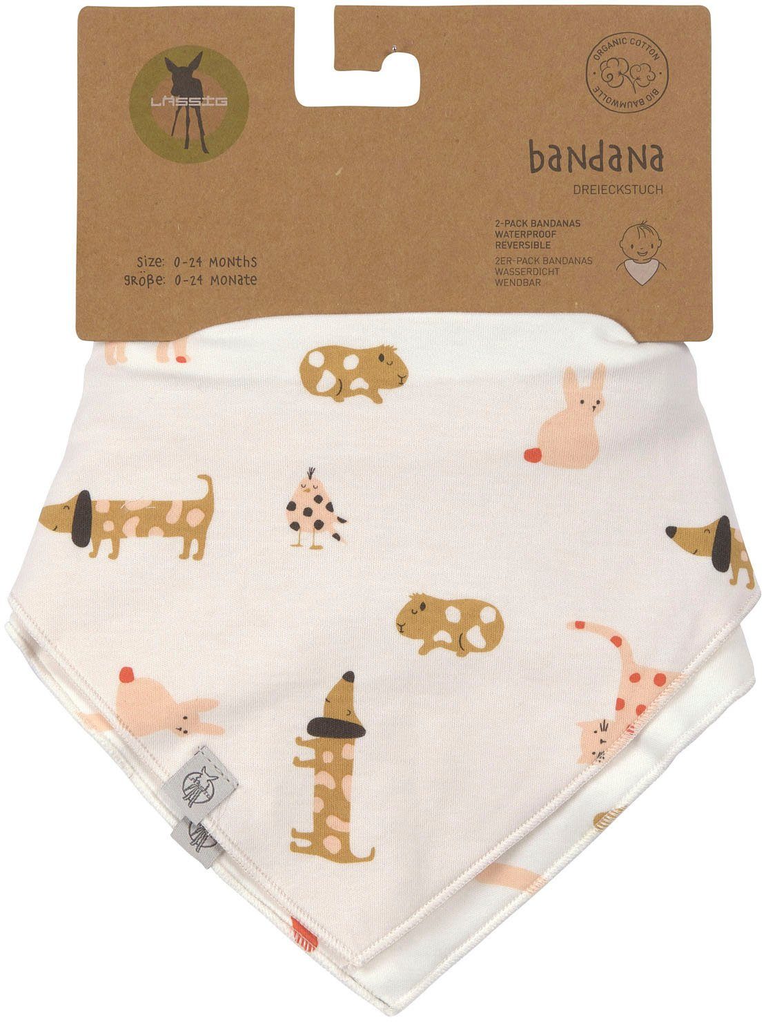 LÄSSIG Dreieckstuch Little Mateys, Bandana, Babys; für 2-St), (Set, Bio-Baumwolle orange, spicy