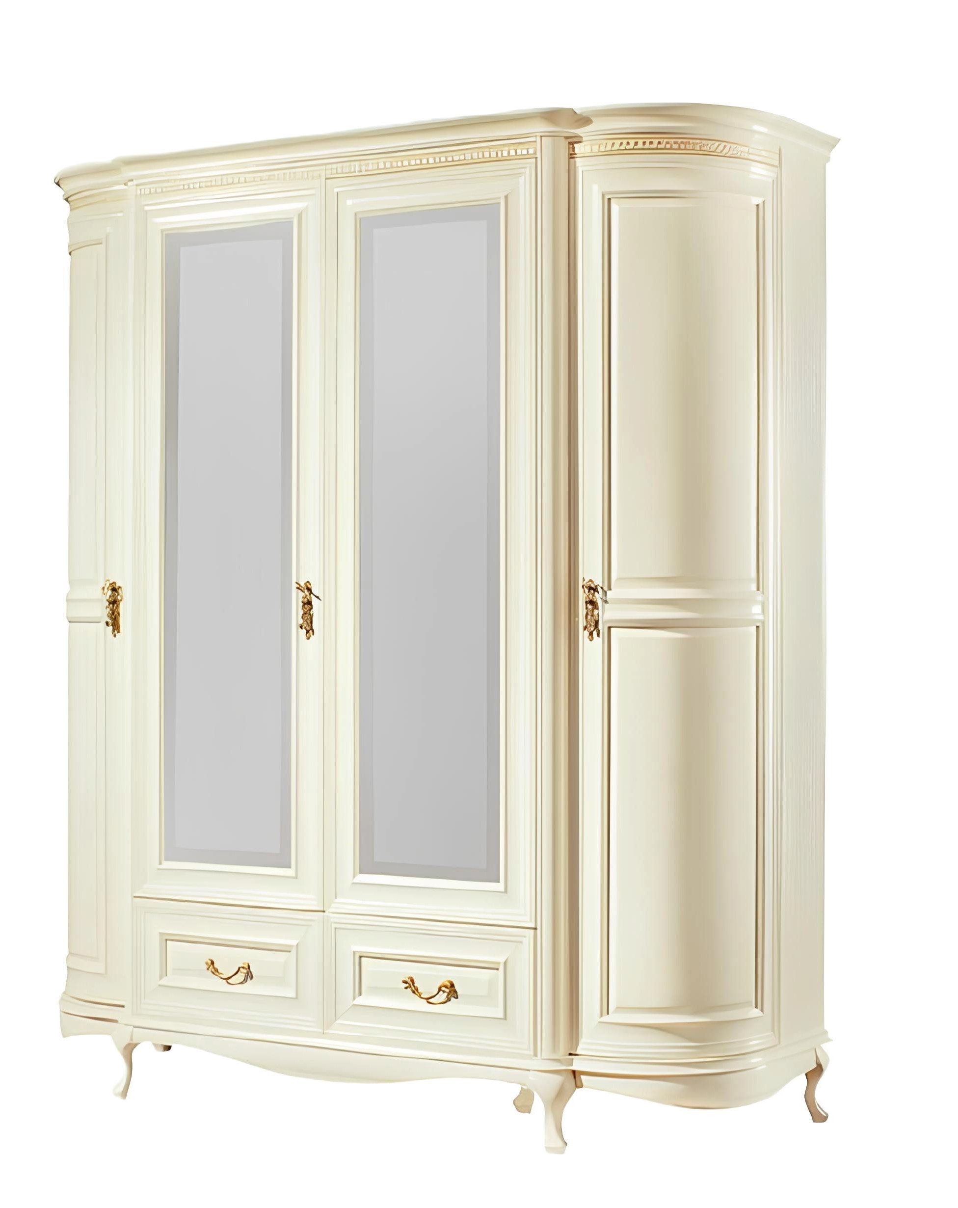 Xlmoebel Drehtürenschrank Kleiderschrank V-Schrank-4D-G in Beige mit vier Türen (1-St., Schrank) Hergestellt in Europa