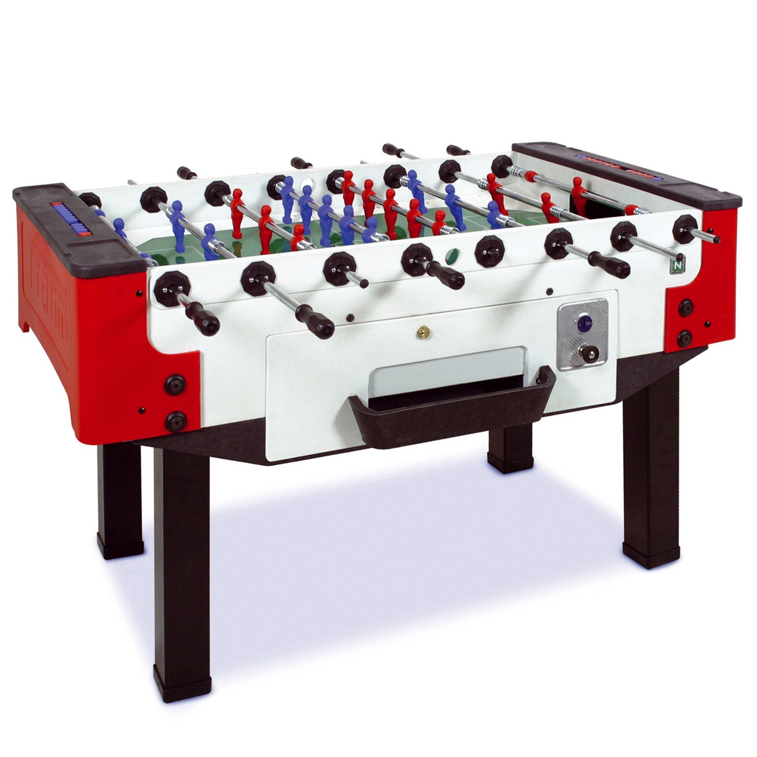 Norditalia Tischfußballspiel Kickertisch "Storm" F-3 (schwarz / rot / weiß), Profistangen