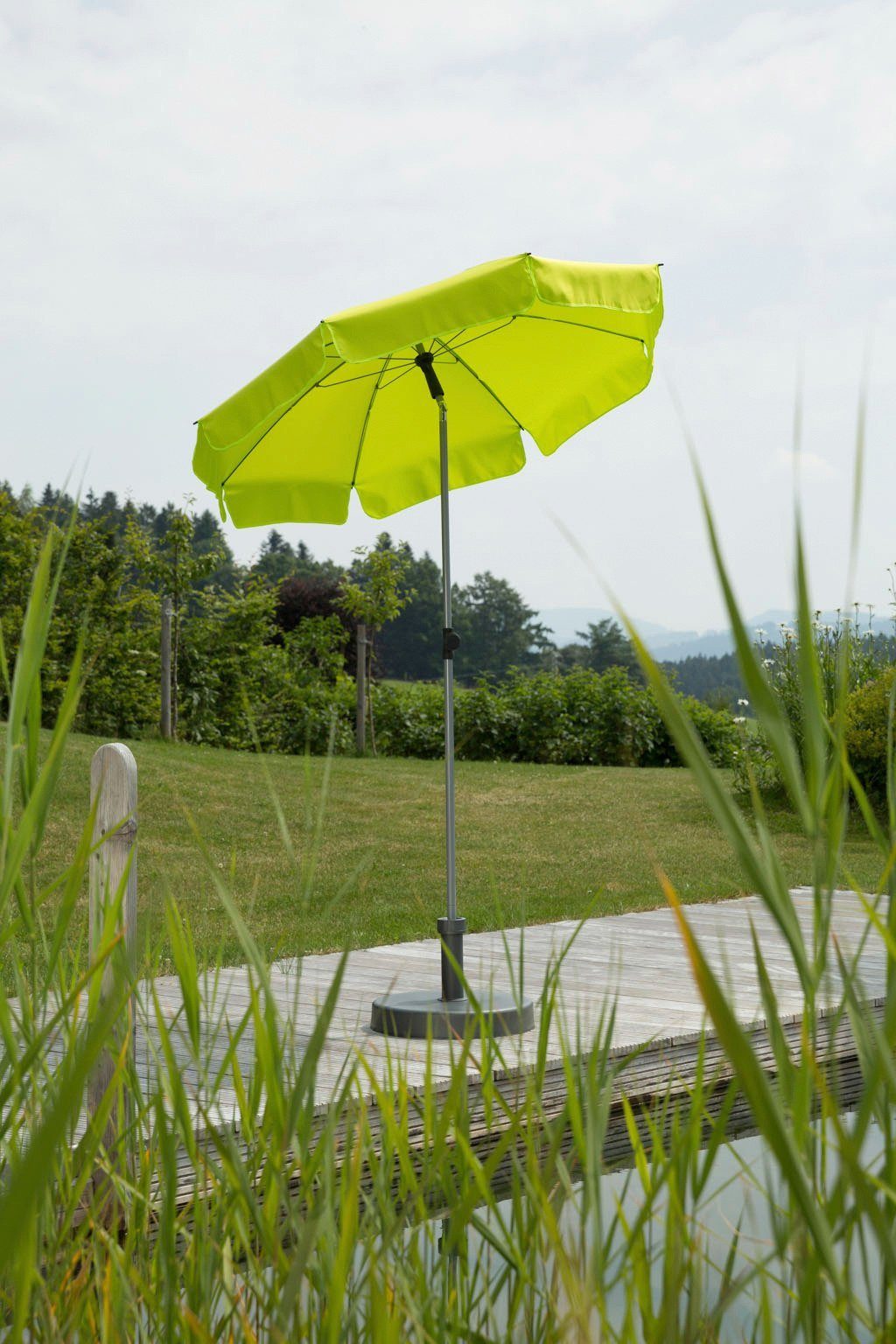 Schneider Balkonschirme Locarno Ø 150 cm Apfelgrün mit Push-Up Mechanik günstig online kaufen