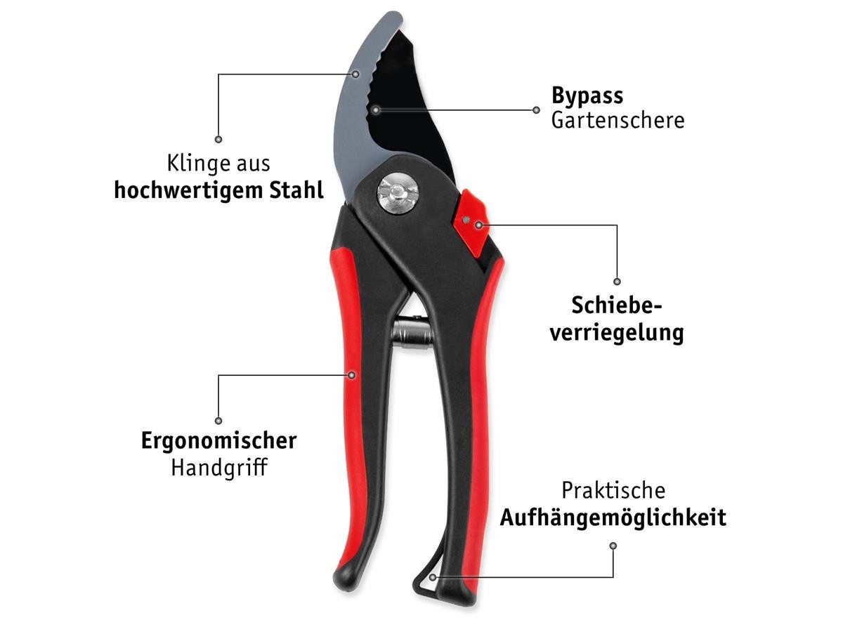 WALTER Gartenschere 613326Y, (Set, 2-tlg., Amboss & Bypassschere)