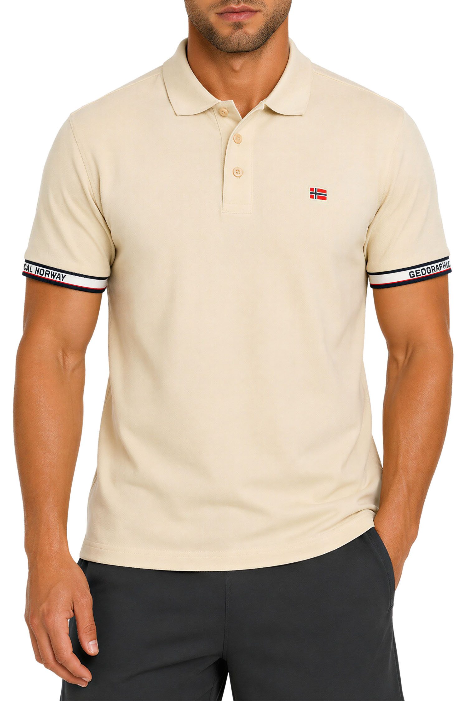 Geographical Norway Poloshirt Herren Regular Fit Polohemd bakoliar men Bedruckte Ärmelabschlüsse mit Markenprint