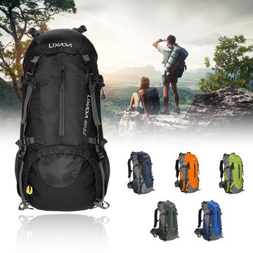 Lixada Reiserucksack 50L City Rucksack mit Regenhaube,Unisex,Nylon Rucksack Herren Damen (zahlreichen Taschen), Freizeit Bag Outdoor Schulrucksack Sport,zu Fuß,Berge besteigen