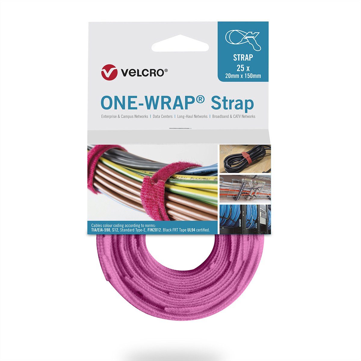 VELCRO Электропроводbinder One Wrap® Strap 25mm x 300mm, 25 Stück