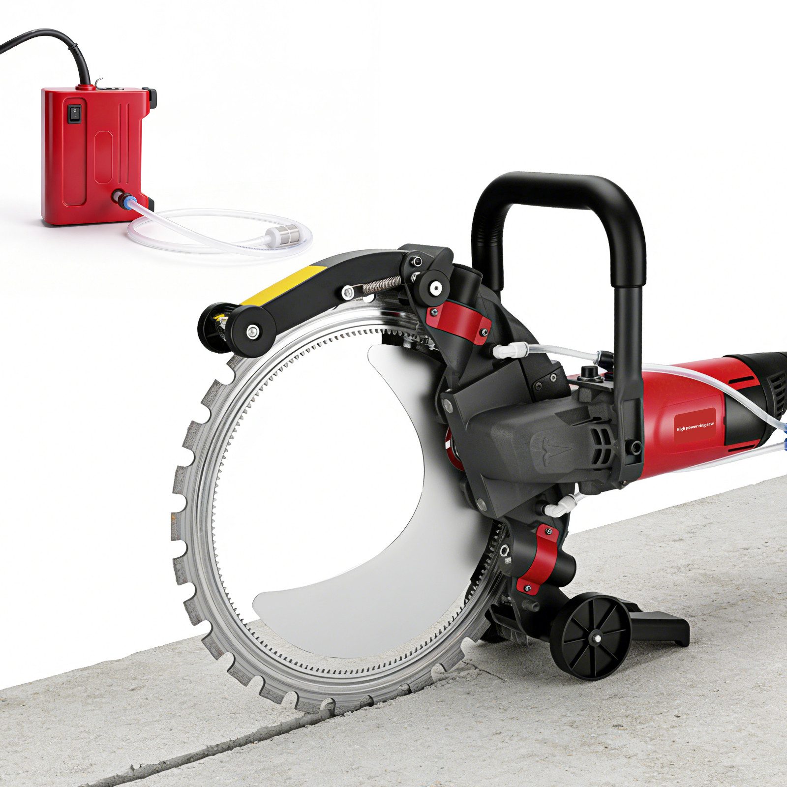 XIIW Steinschneidemaschine 5000W Elektriche Betonsäge Ø408mm Diamantklinge 2200RPM Betonschneider, Set, mit Wasserpumpe Nassschnittsystem, 30cm Schnittiefe, Zum Schneiden von Wänden Stein Rohren Böden