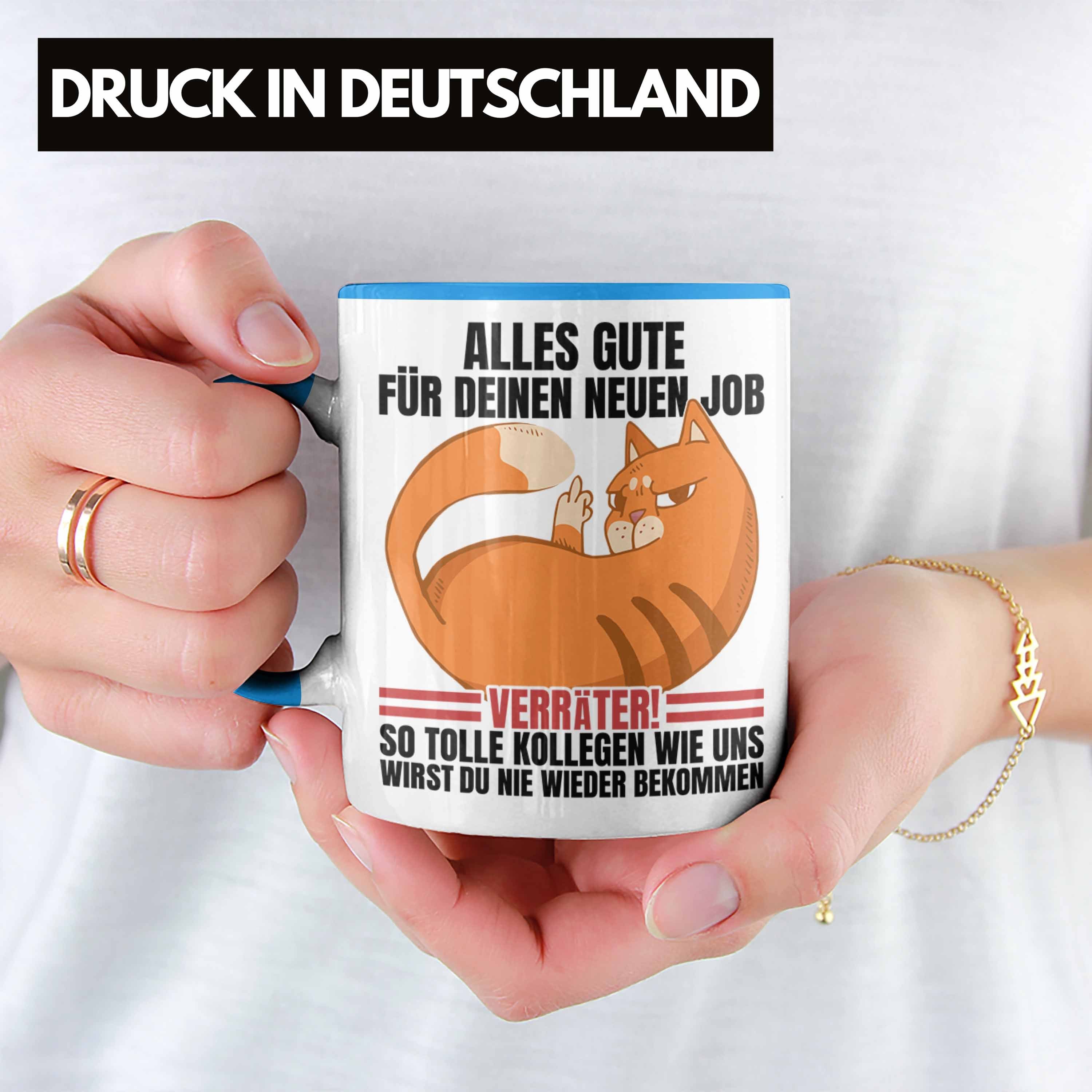 Abschied Lustig - Den Blau Tasse Tasse Job Kollegin Für Job Neuen Geschenk Alles Abschiedsgeschenk Jobwechsel Trendation Neuer Trendation Kollege Gute