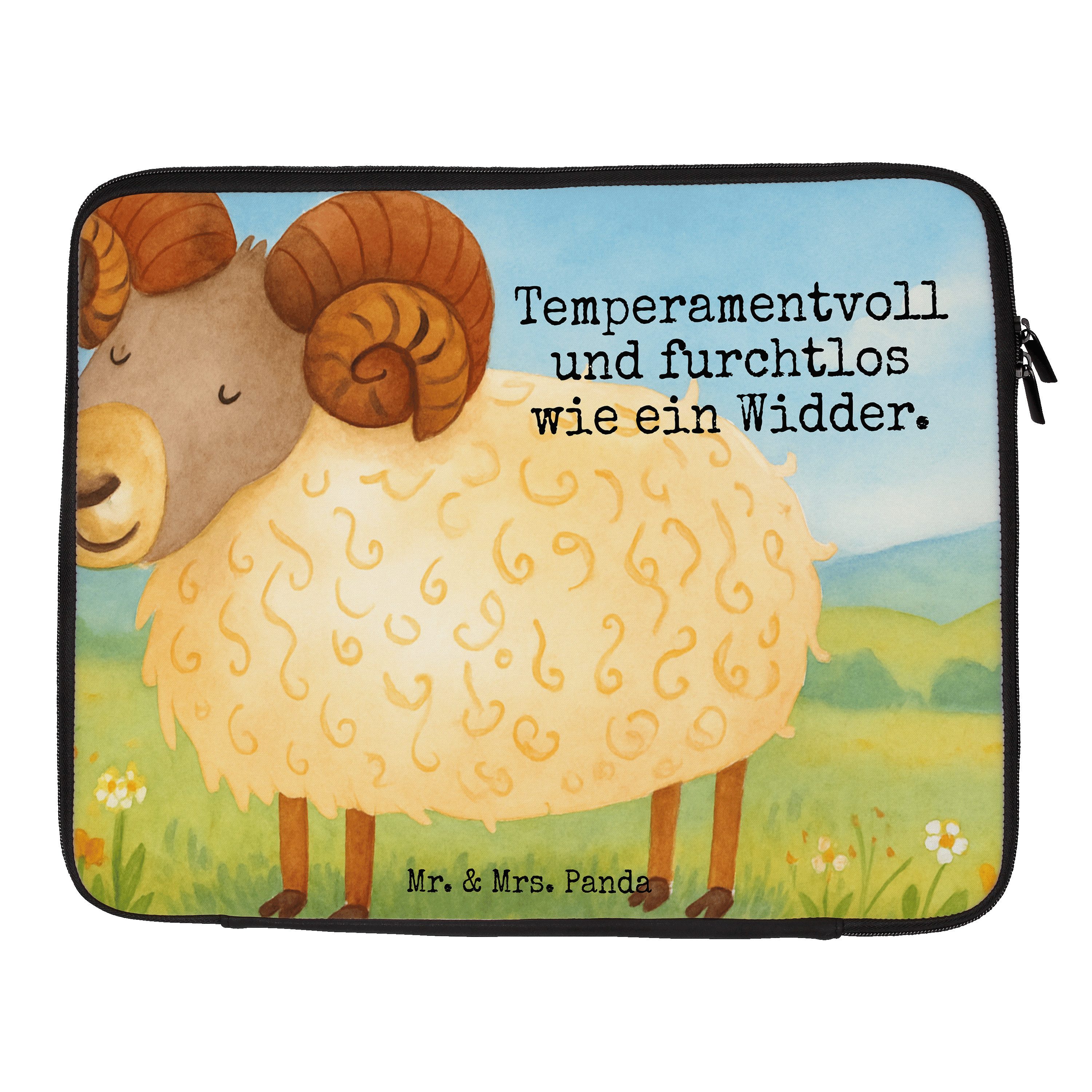 Mr. & Mrs. Panda Laptop-Hülle Sternzeichen Widder Design, Laptop Tasche 15" 40 x 29,5 cm, Weiß, Boc, Notebook-Sleeve Tasche Laptop Laptop Tasche