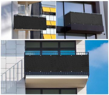 Sekey Balkonsichtschutz Balkon Sichtschutz aus 220g/m² HDPE Balkonbespannung zum Zuschneiden Robustes und wetterfestes Material mit Kordel und Kabelbinder