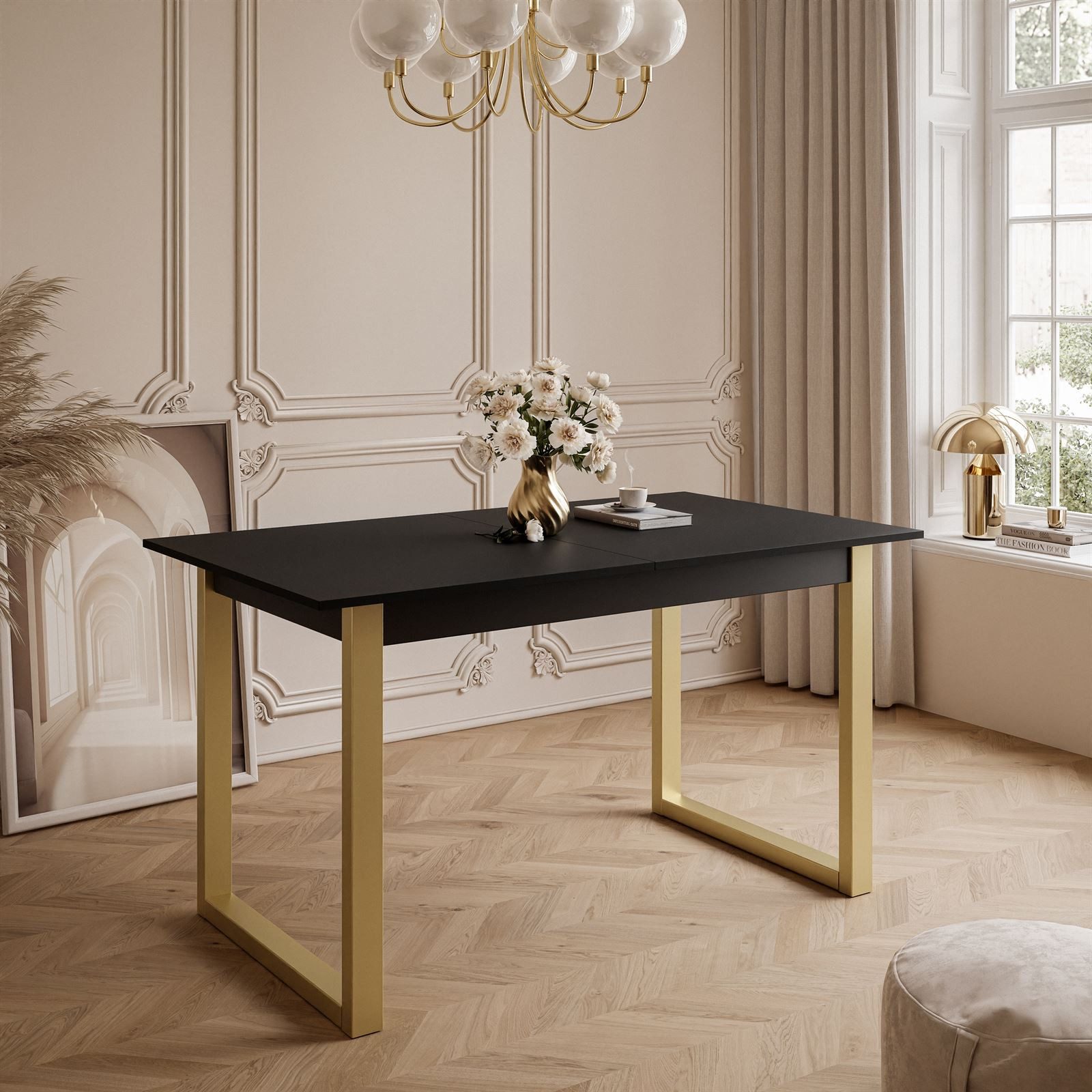 Lookway Esstisch ARTON GOLD II 140 cm ausklappbarer Tisch für 6-8 Personen, günstig online kaufen