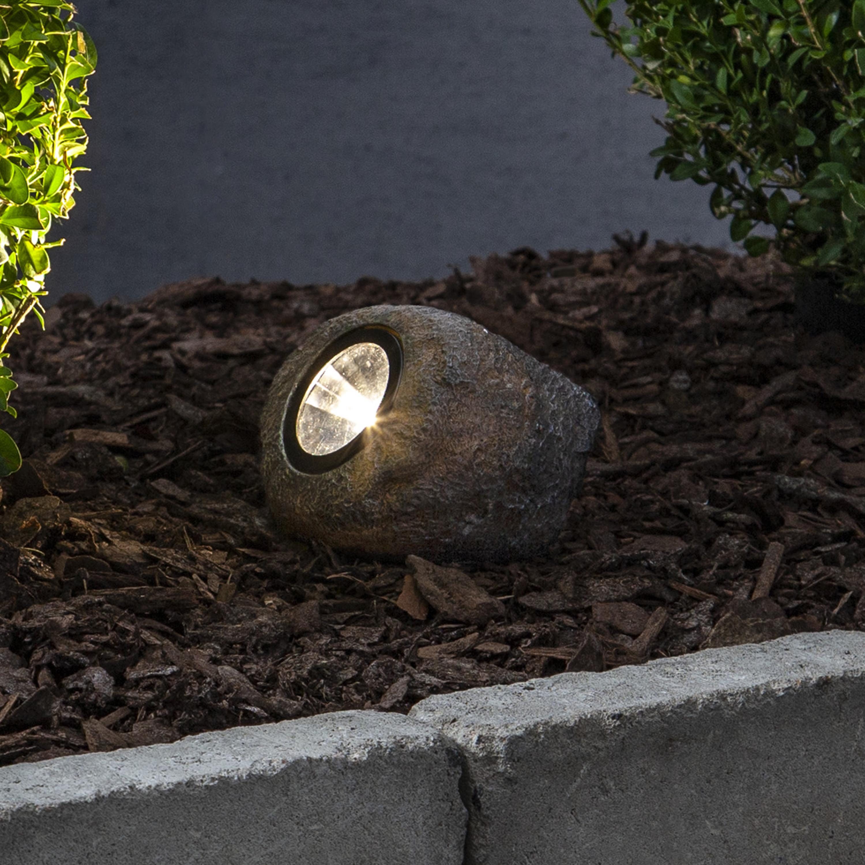 STAR TRADING LED Solarleuchte Rocky, Solar-Stein,Rocky', Dämmerungssensor, günstig online kaufen