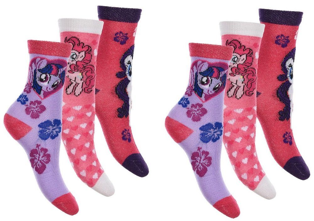 Socken My Little Pony 6er Pack Socken mit Pinkie Pie, Rarity, Twilight Sparkl