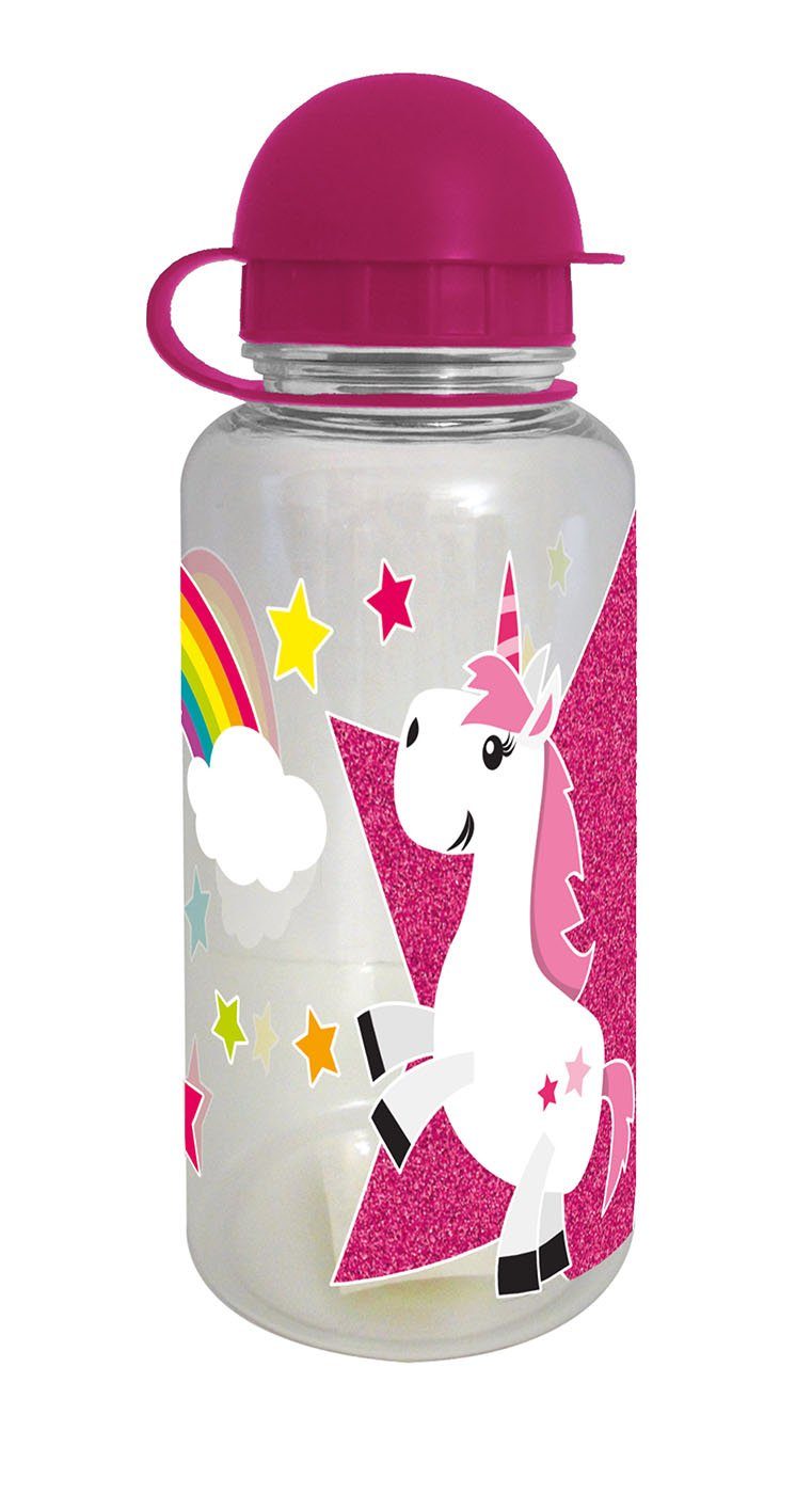 Geda Labels GmbH Trinkflasche Einhorn Kids, Pink, 350 ml, nicht spülmaschinengeeignet