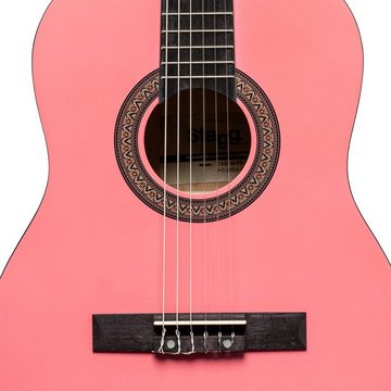 Stagg Konzertgitarre C430 M PK 3/4 Kindergitarre Konzertgitarre pink matt klassische Git...