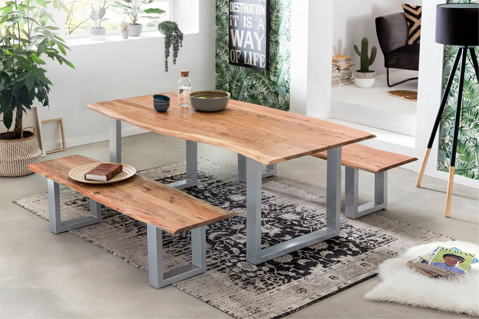Loreno® Baumkantentisch Tops&Tables, Akazie Massivholz naturfarben günstig online kaufen