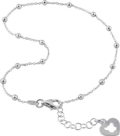 SilberDream Fußkette mit Anhänger SilberDream Fußkette für Damen 925, Damen Fußkette Herz aus 925 Sterling Silber, Farbe: silber