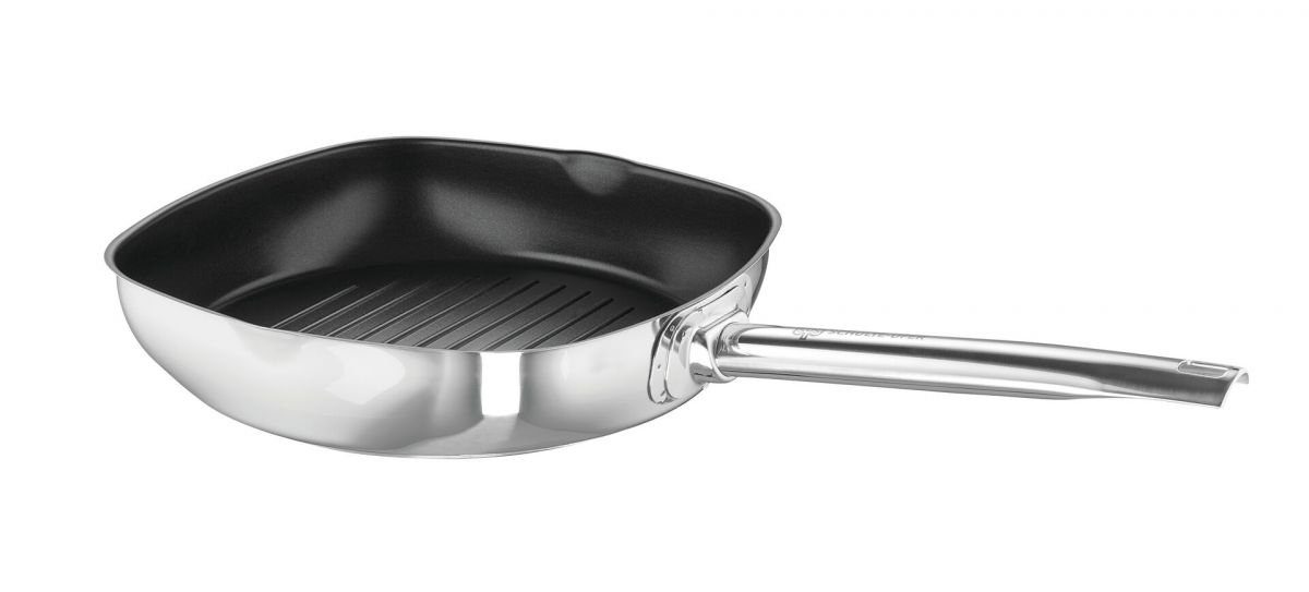 SCHULTE-UFER Grillpfanne Green Life, Edelstahl (Einzelartikel, 1 x Pfanne), Edelstahl, Ø 24 cm
