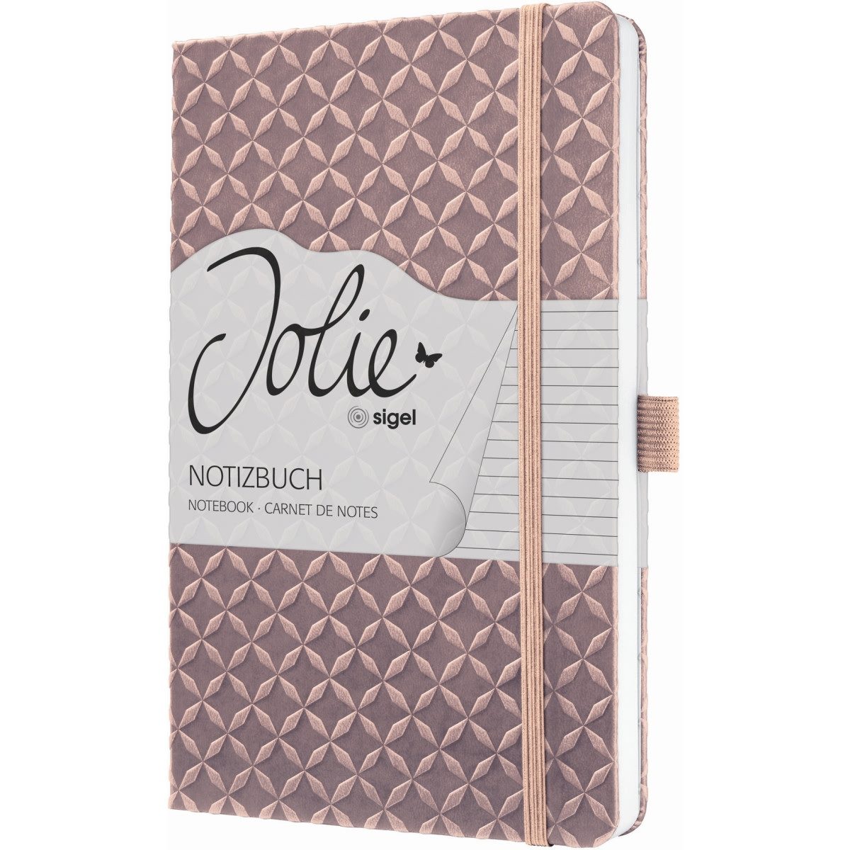 Sigel Notizbuch Notizbuch Jolie JN137 A5 liniert Pearl Rose Packung mit 2 Stück