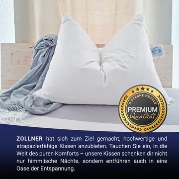 Kopfkissen, ZOLLNER, Füllung: 100% Entendaunen, Seitenschläfer, Rückenschläfer, Bauchschläfer, 40 x 40 cm, 100% Baumwolle, vom Hotelwäschespezialisten