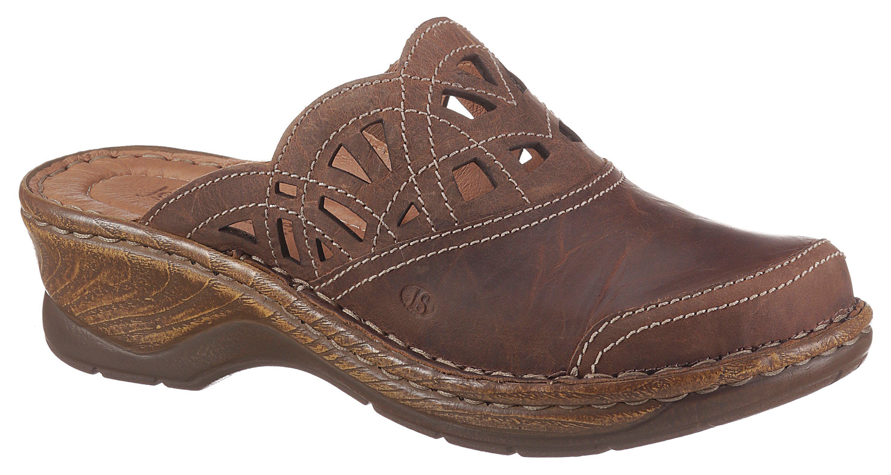 Lochmuster Josef Clog mit feinem cognac Catalonia Seibel