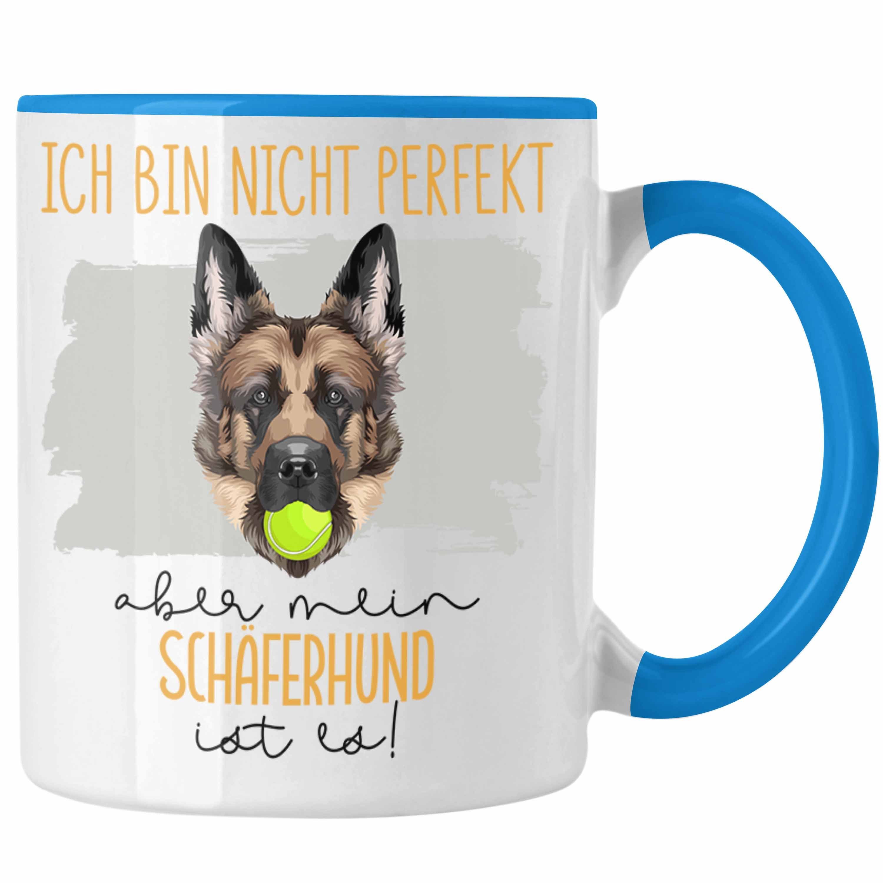 Trendation Tasse Schäferhund Besitzer Tasse Geschenk Lustiger Spruch Geschenkidee Besit Blau