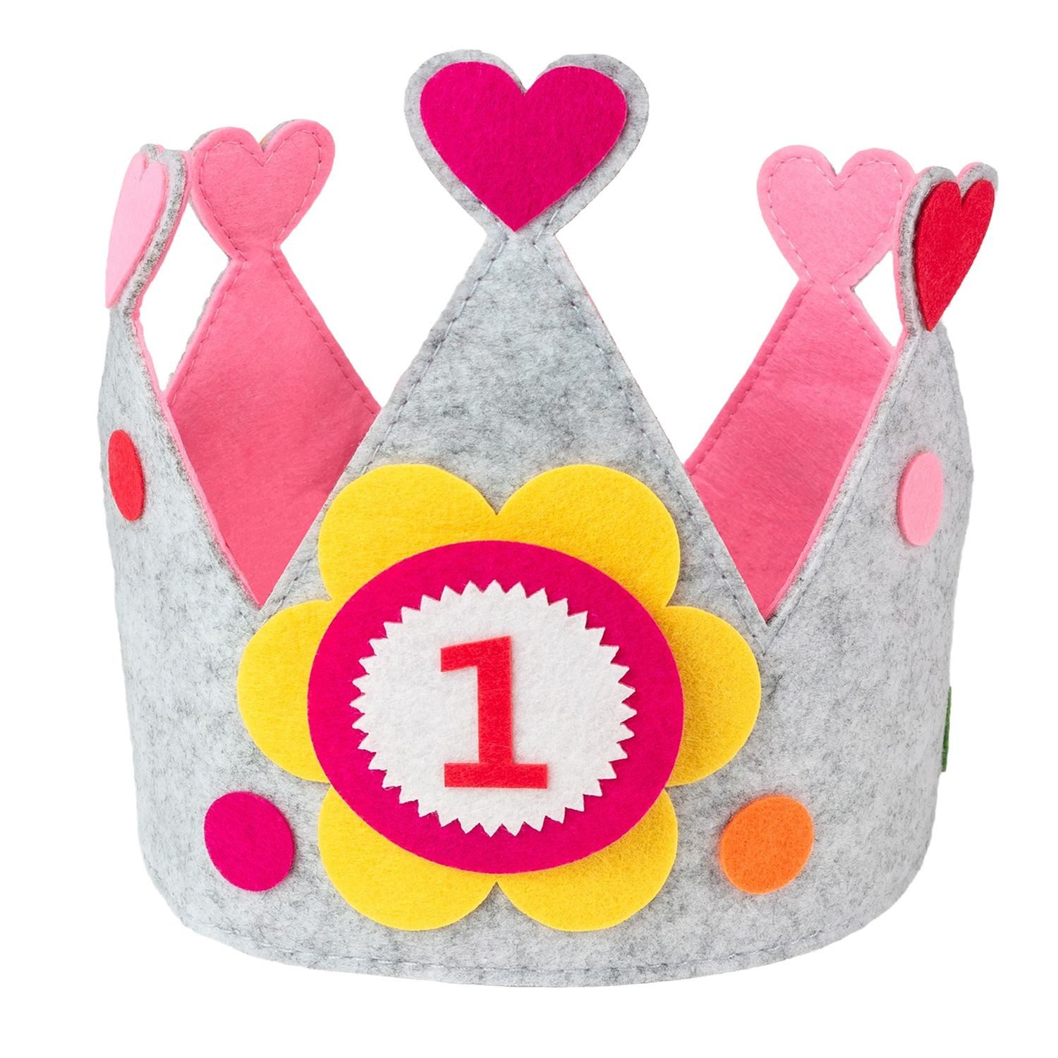 Intirilife Partyanzug, Geburtstagskrone aus Filz mit austauschbaren Nummern 0 - 9