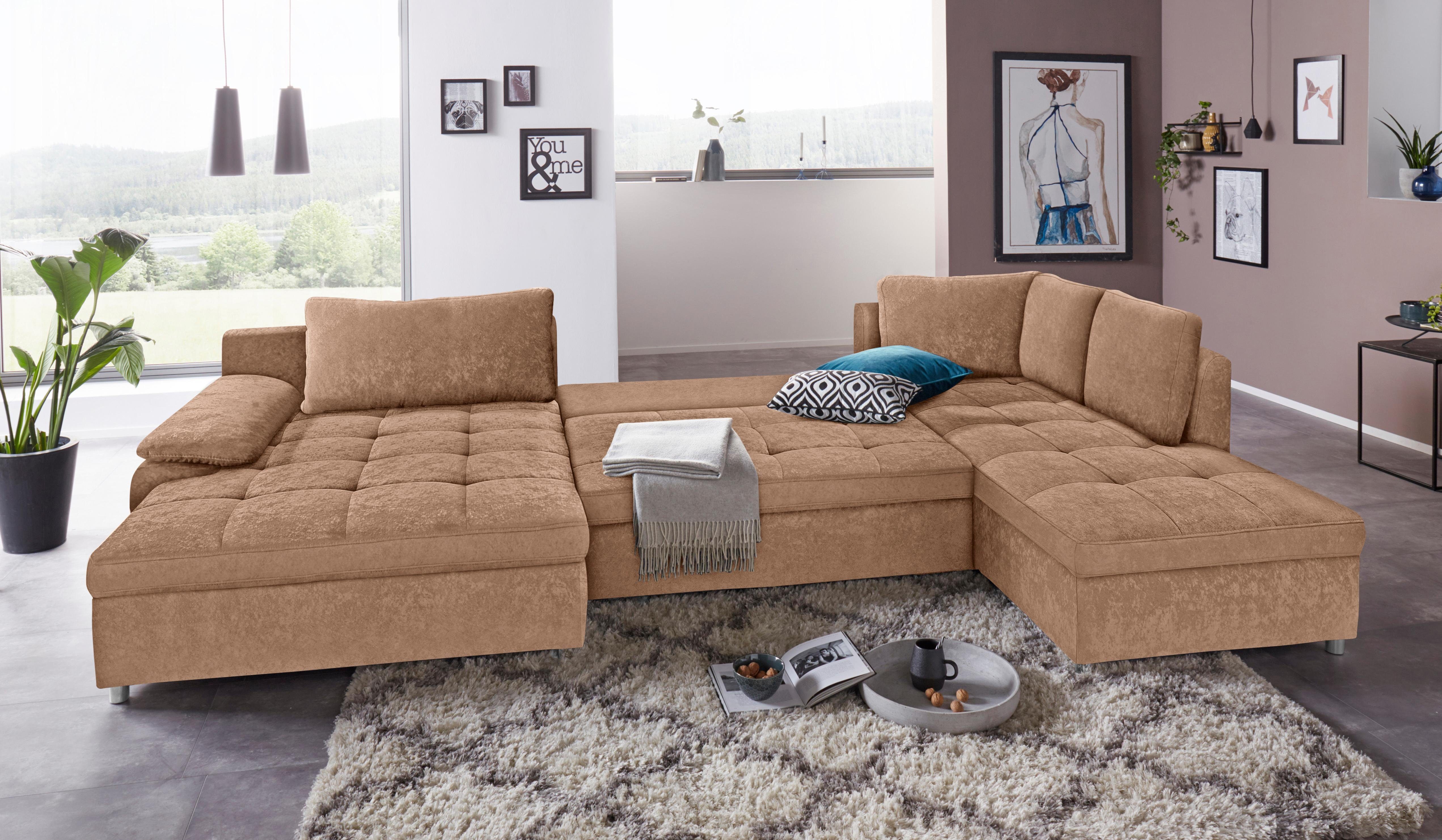 sit&more Wohnlandschaft "Labene U-Form", wahlweise mit Bettfunktion und Bet günstig online kaufen