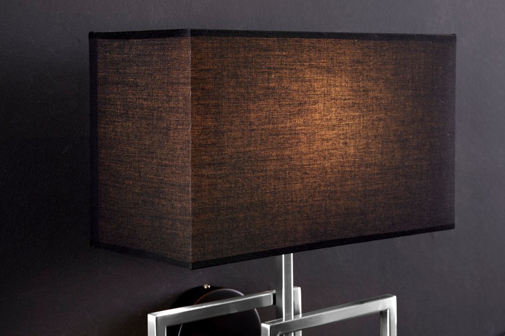 schwarz · Metall · · / innen ATLANTIS silber, Modern riess-ambiente Stoff Design Leuchtmittel, 44cm Wandleuchte · ohne Wohnzimmer