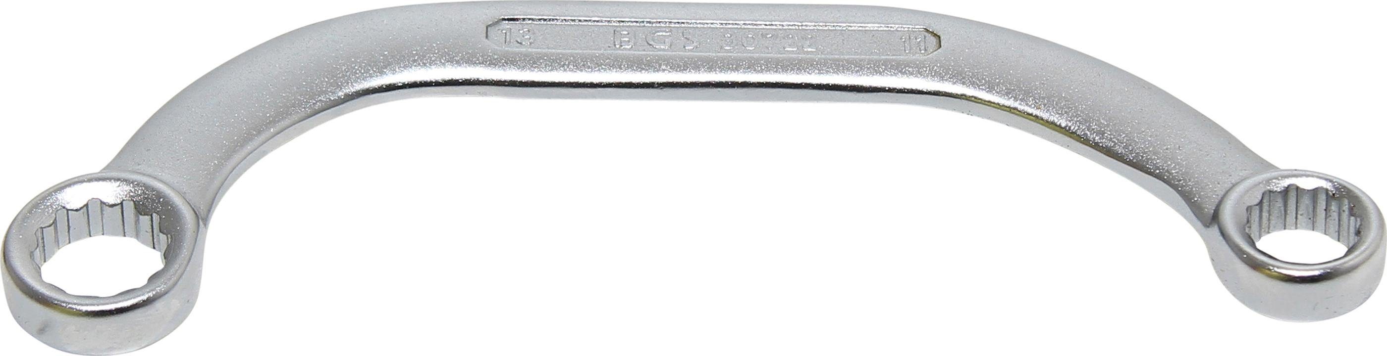 BGS technic Ringschlüssel C-Form Doppel-Ringschlüssel Zwölfkant, SW 11 x 13 mm