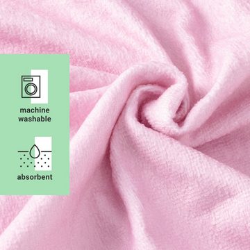 HOMELEVEL Bademantel Frottee Badeponcho mit Reißverschluss - Handtuch Poncho für Mädchen, Baumwolle