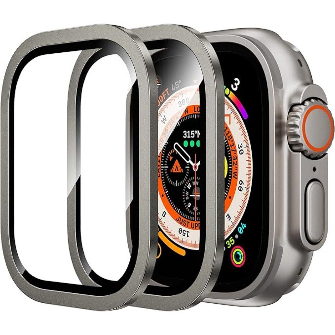 SmartUP Smartwatch-Hülle 2X Schutzglas für Apple Watch Ultra 3 / Ultra 2 / Ultra 49mm Titan, Displayschutzglas