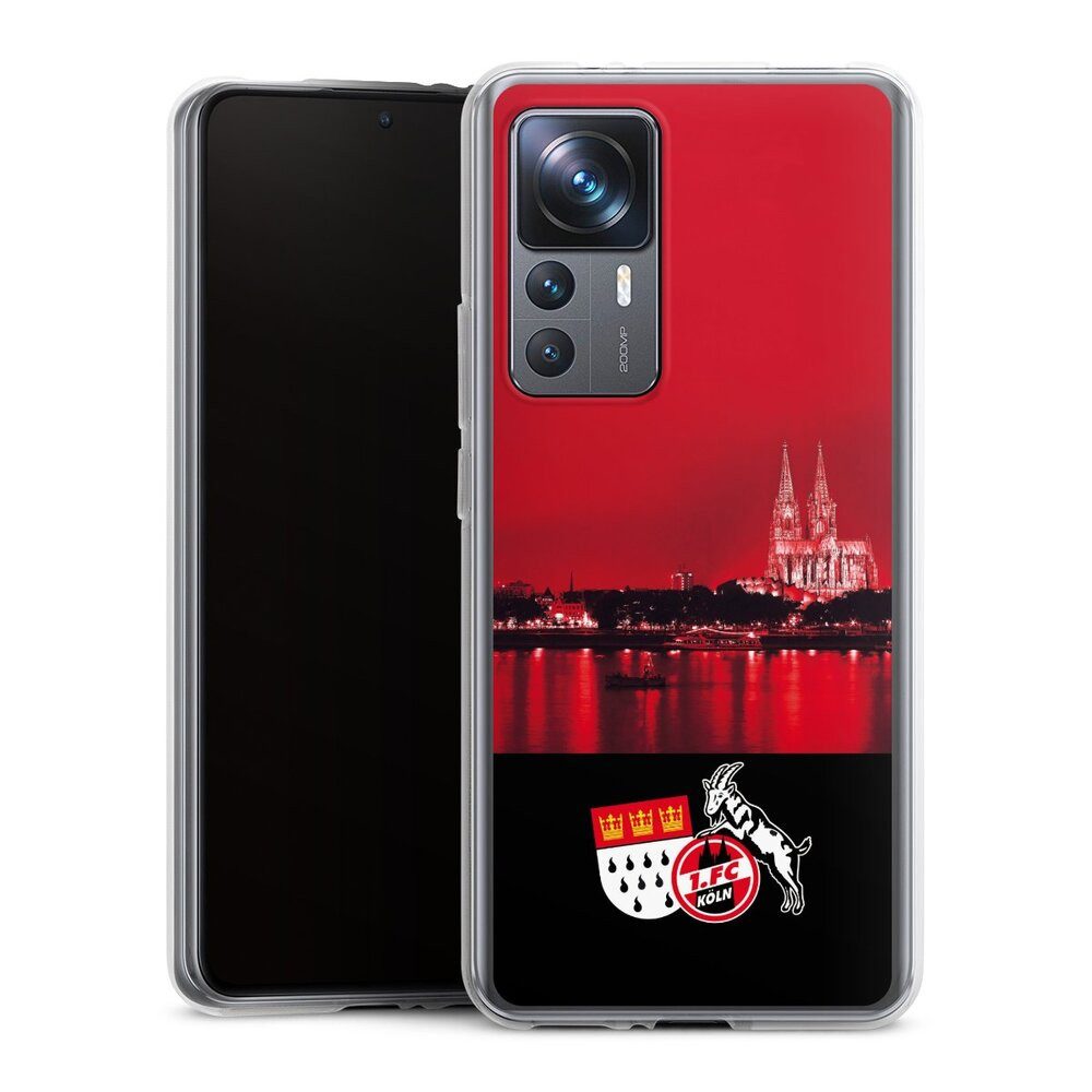 DeinDesign Handyhülle Skyline 1. FC Köln Offizielles Lizenzprodukt Skyline Köln Rot, Xiaomi 12T 5G Silikon Hülle Bumper Case Handy Schutzhülle