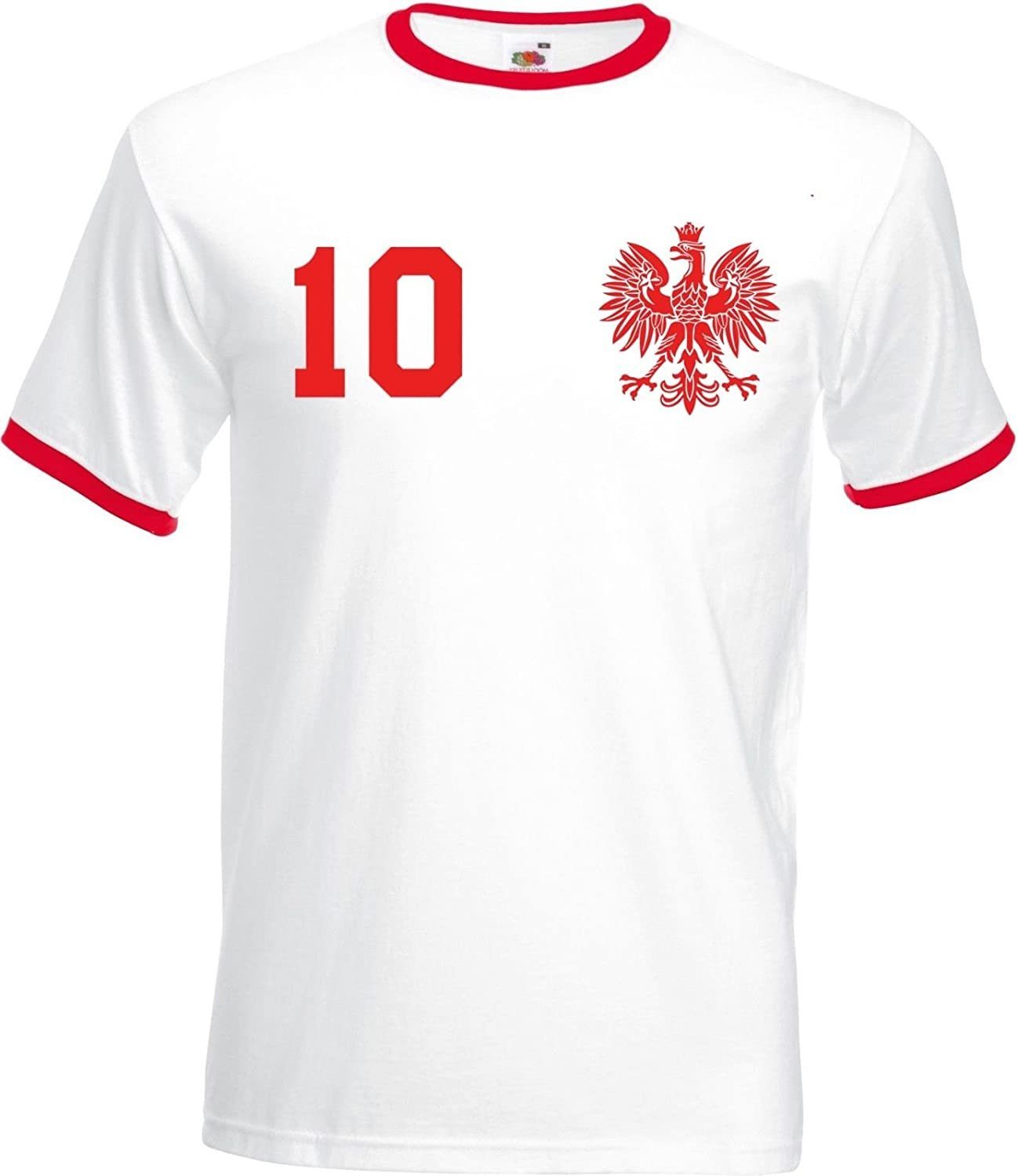 Youth Designz T-Shirt Polen Herren T-Shirt im Fußball Trikot Look mit trendigem Motiv