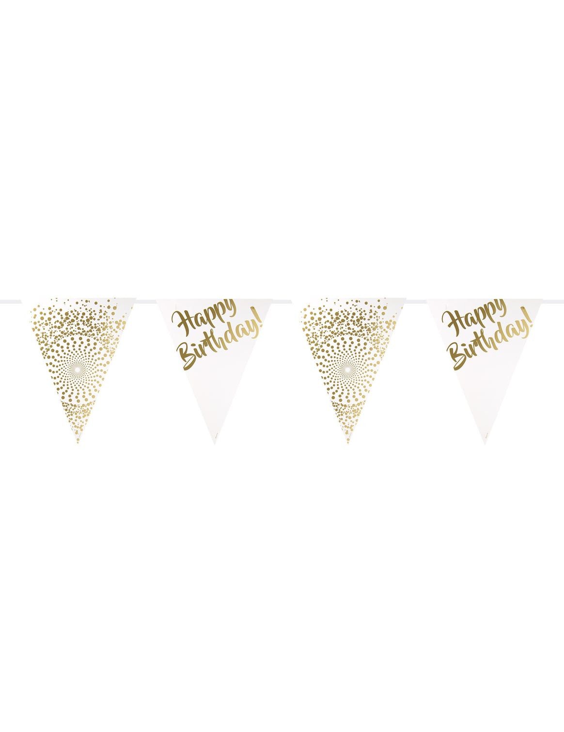 Folat Kostüm Edle Geburtstagsgirlande Happy Birthday gold-weiss 6m