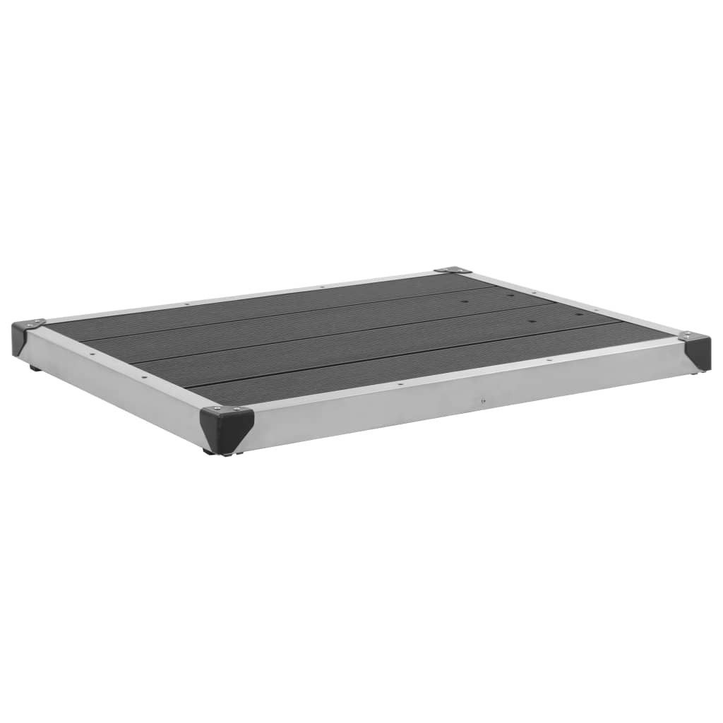 vidaXL Gartendusche Bodenelement Garten-Duschwanne WPC Edelstahl 80 x 62 cm Grau