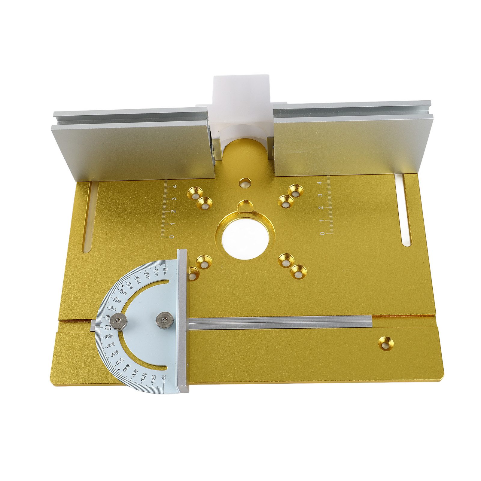 cocosity Oberfrästisch Holzfräs-Klappbrett für elektrische Trimm- und Graviermaschine, Doppellöcher, Aluminiumlegierung, hohe Präzision