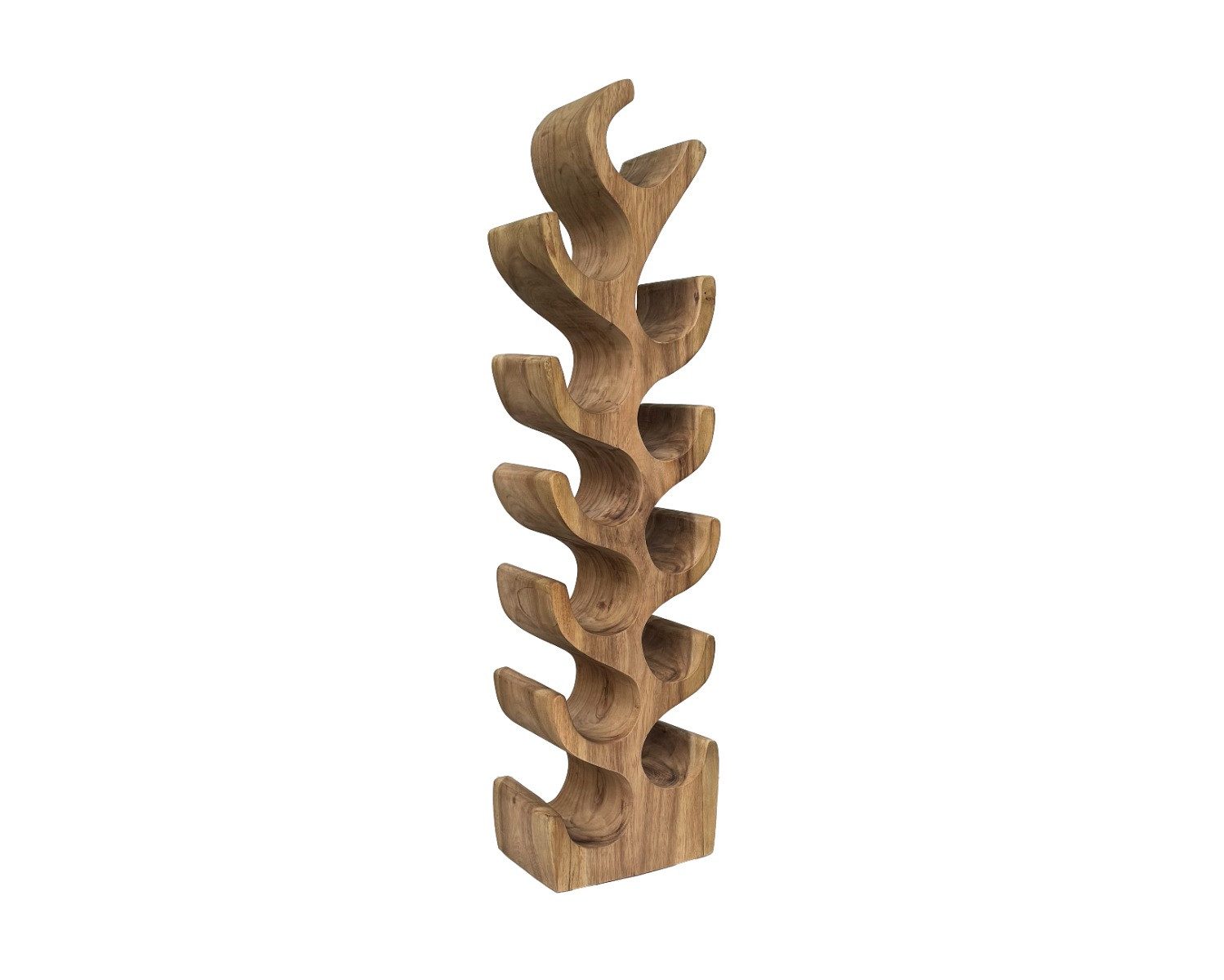 Livingfurn Weinregal Design Massivholz Weinregal Weinständer aus Suar Holz günstig online kaufen