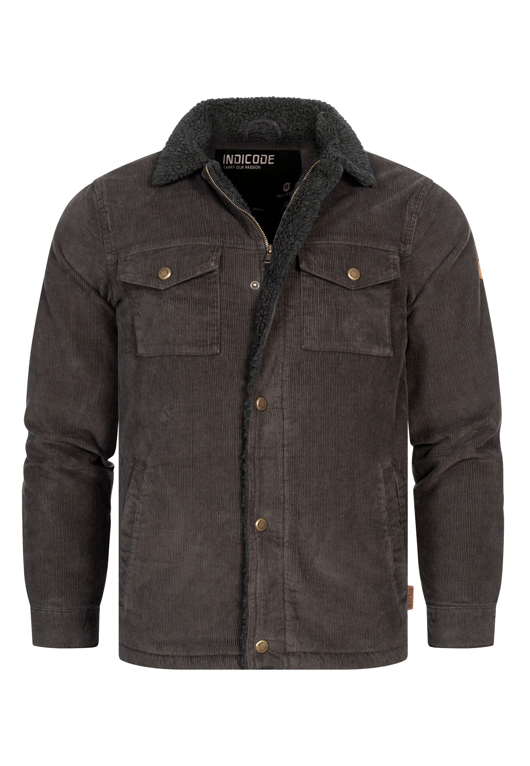 Indicode Sommerjacke Tonni Cordjacke mit Teddy-Futter günstig online kaufen