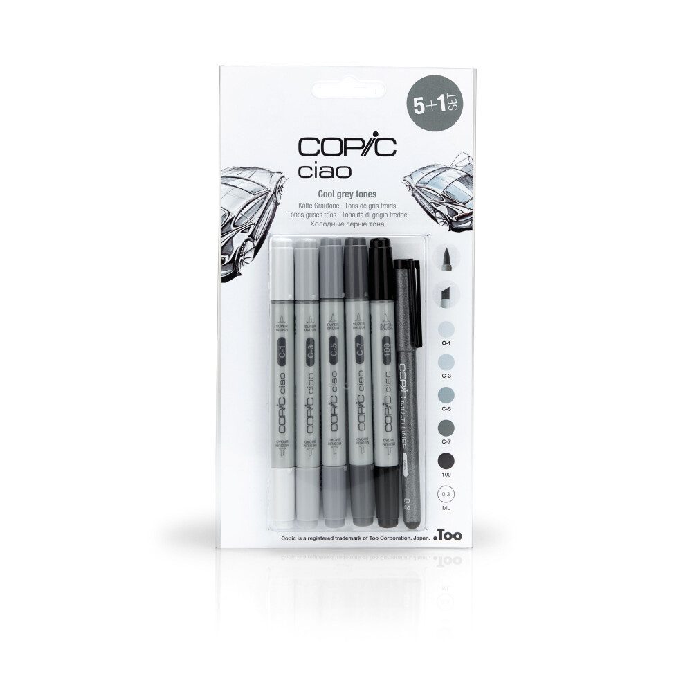 COPIC Ciao 5+1 Set Grautöne, (1-tlg)