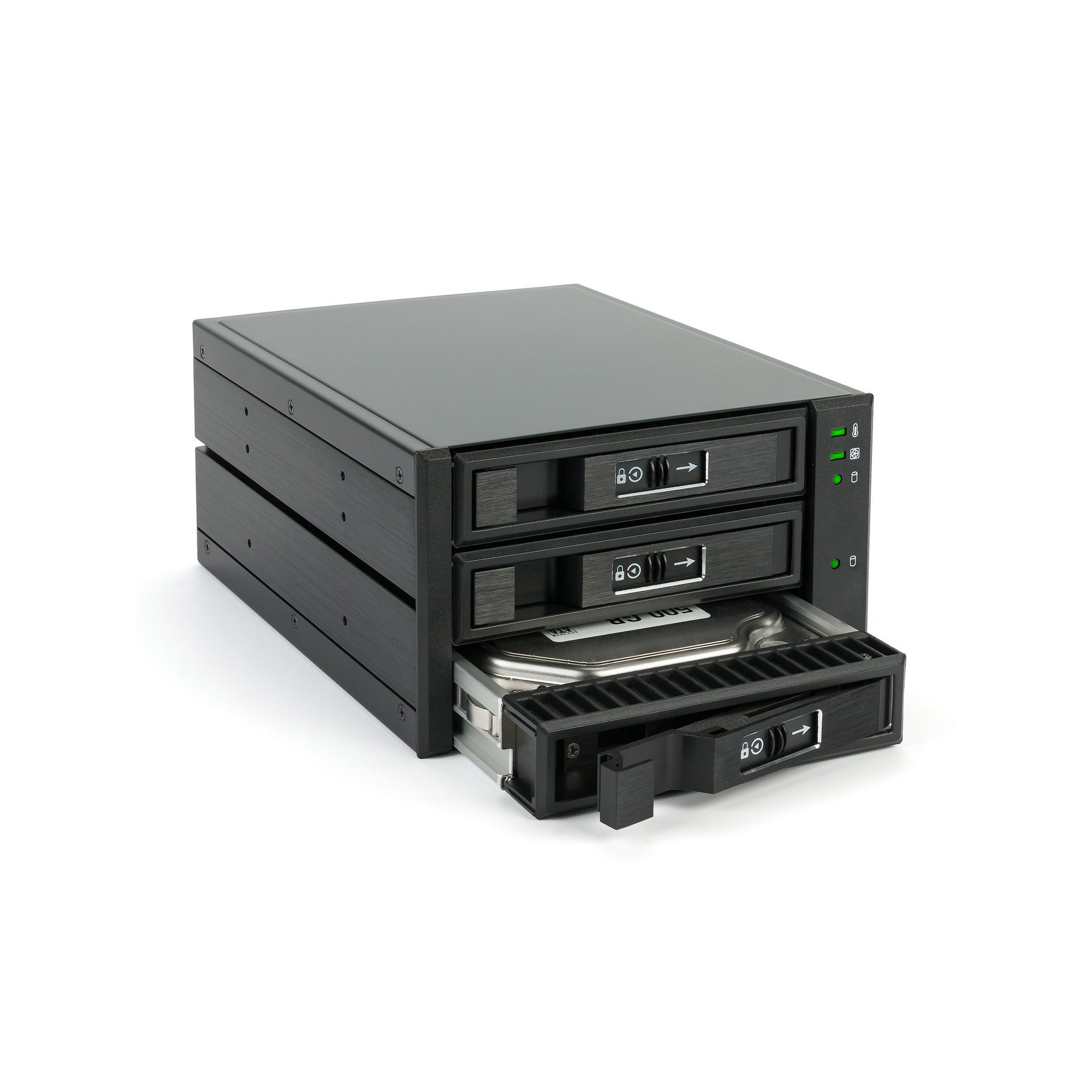 Festplatten-Gehäuse BP-T2131, SAS & SATA Backplane für 3x 3,5"/2,5" HDD/SSD, schwarz