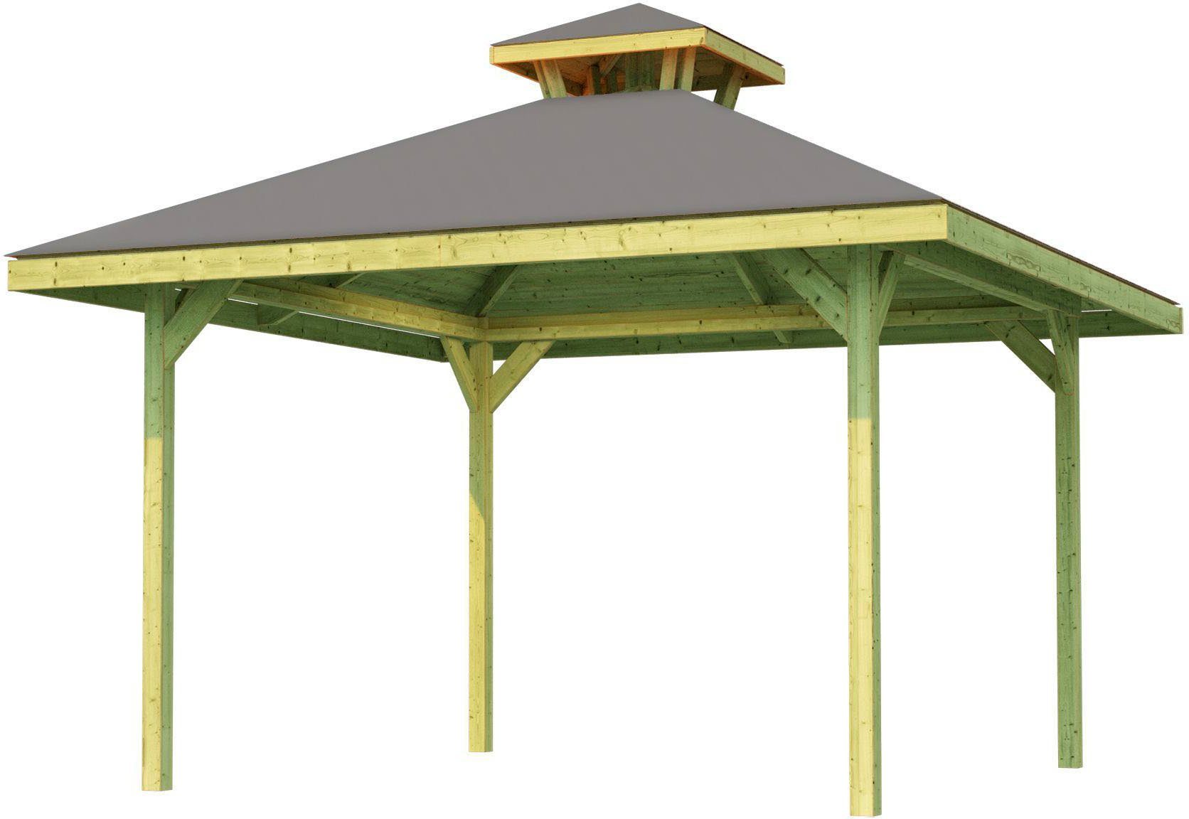 weka Pavillon Gartenoase 651 Gr.2 mit Dachaufsatz, 19 mm Massivholzdach