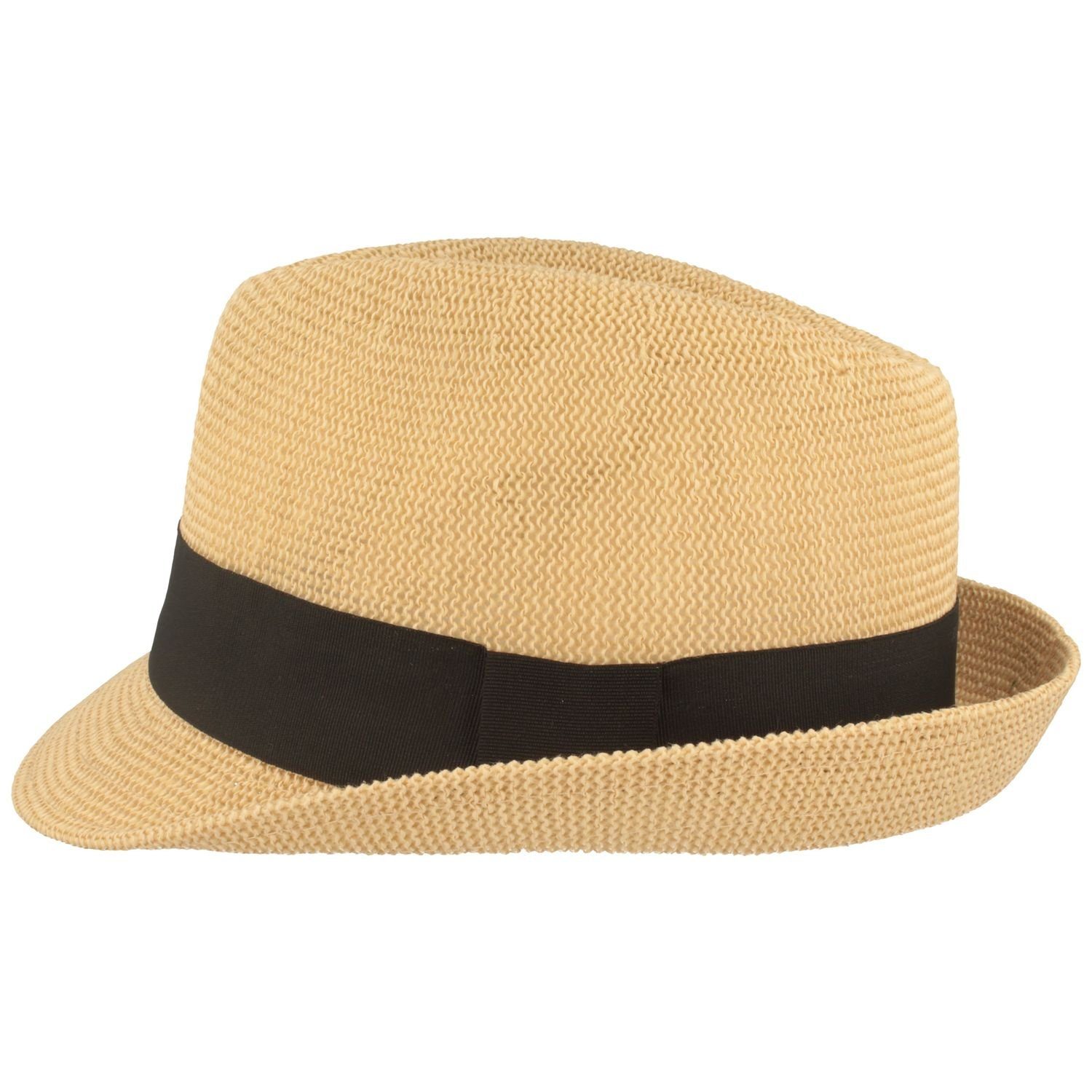 Breiter Strohhut luftiger grobmaschiger Papier Trilby günstig online kaufen