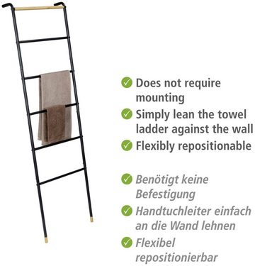 WENKO Handtuchleiter Loft, Metall-Bambuskombination