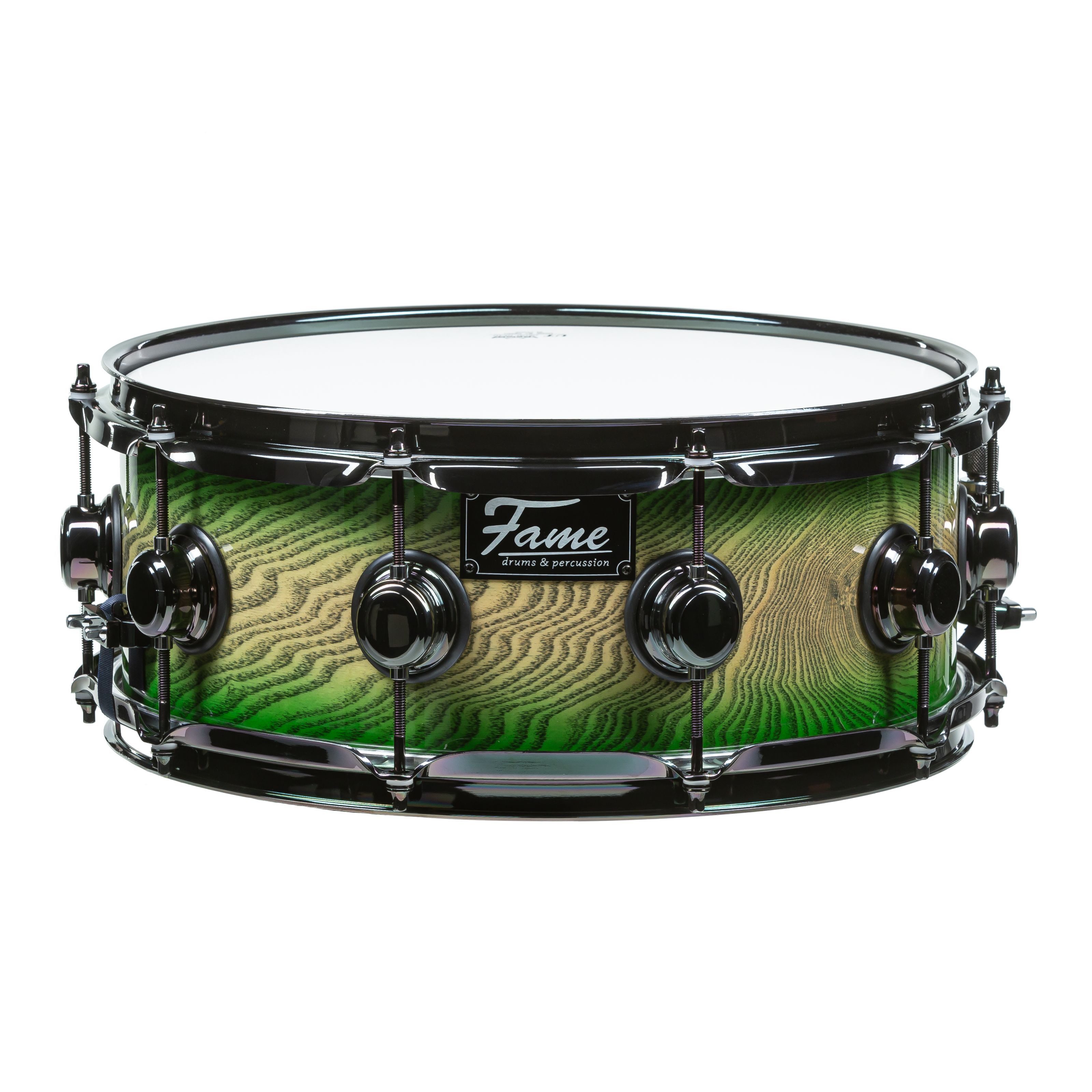 FAME Snare Drum, Schlagzeuge, Snare Drums, Fortress Snare 14"x5,5" Green Burst - Snare Drum