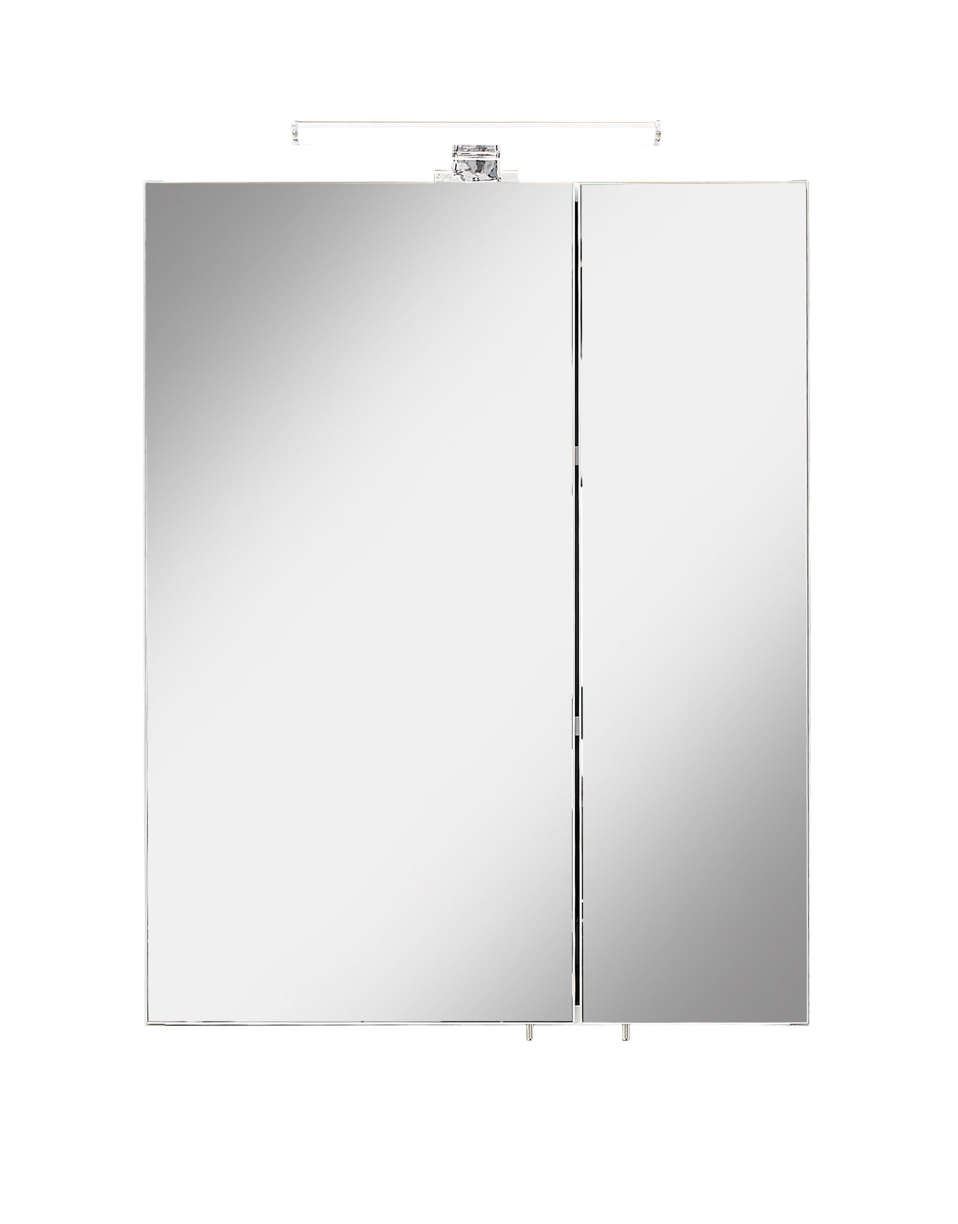 möbelando Badezimmerspiegelschrank mit Einlegeböden (BxHxT: 2 354 in 55x70x20 Quickset Türen und 2 Weiß cm)