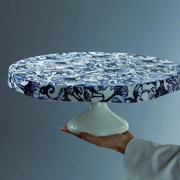 Rivièra Maison Tortenplatte Tortenplatte auf Fuß Amalfi Blau (40x30cm)