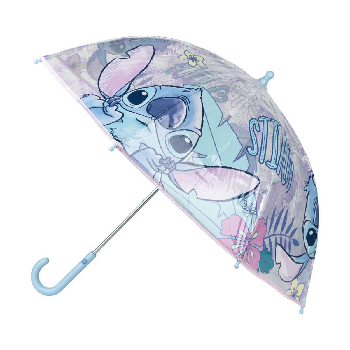 Cerda Langregenschirm Lilo & Stitch Regenschirm ⌀ 71 cm Leichter Kuppel-Schirm, Durchsichtige Kuppel