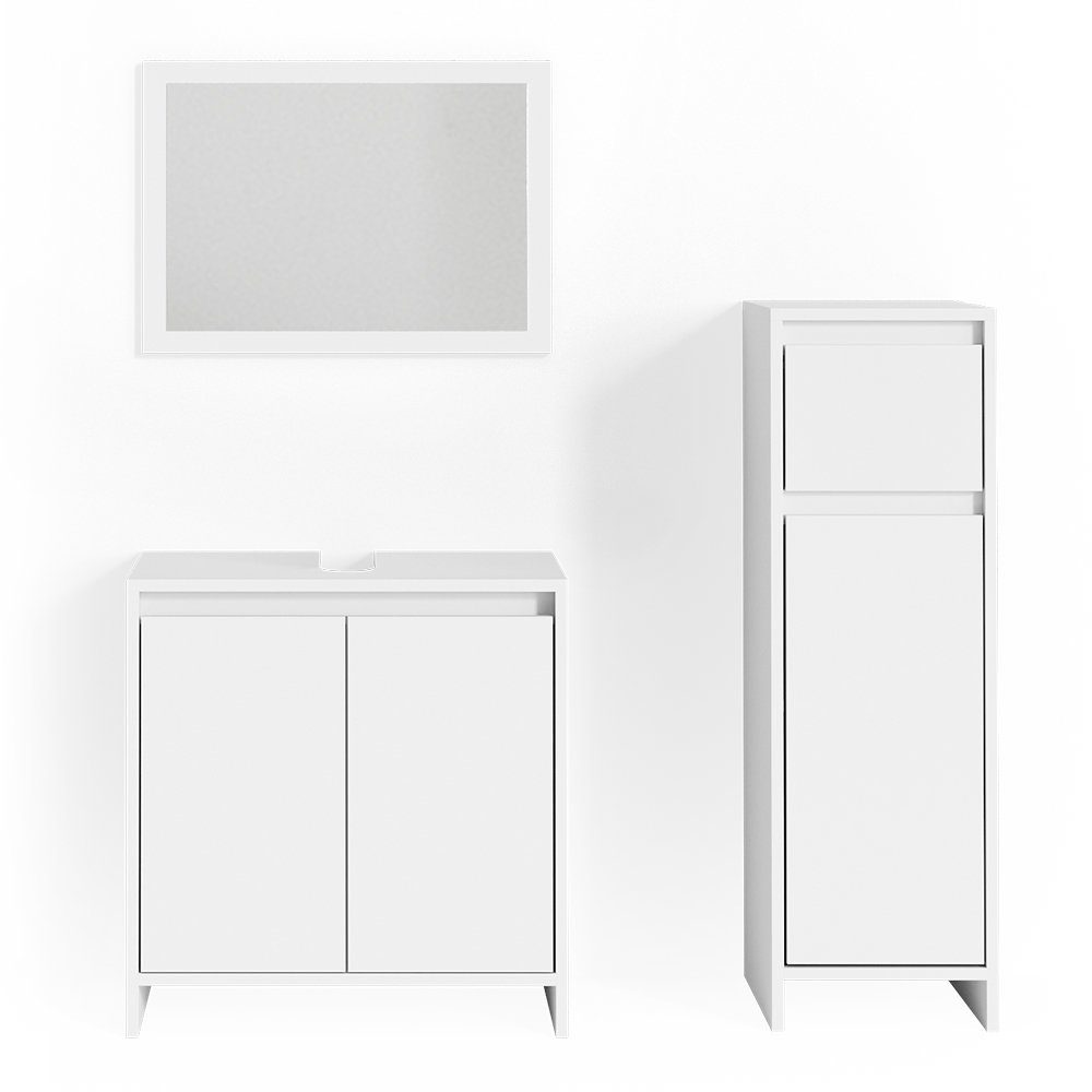 Vicco Badmöbel-Set Emma, Weiß, 3 Teile, günstig online kaufen