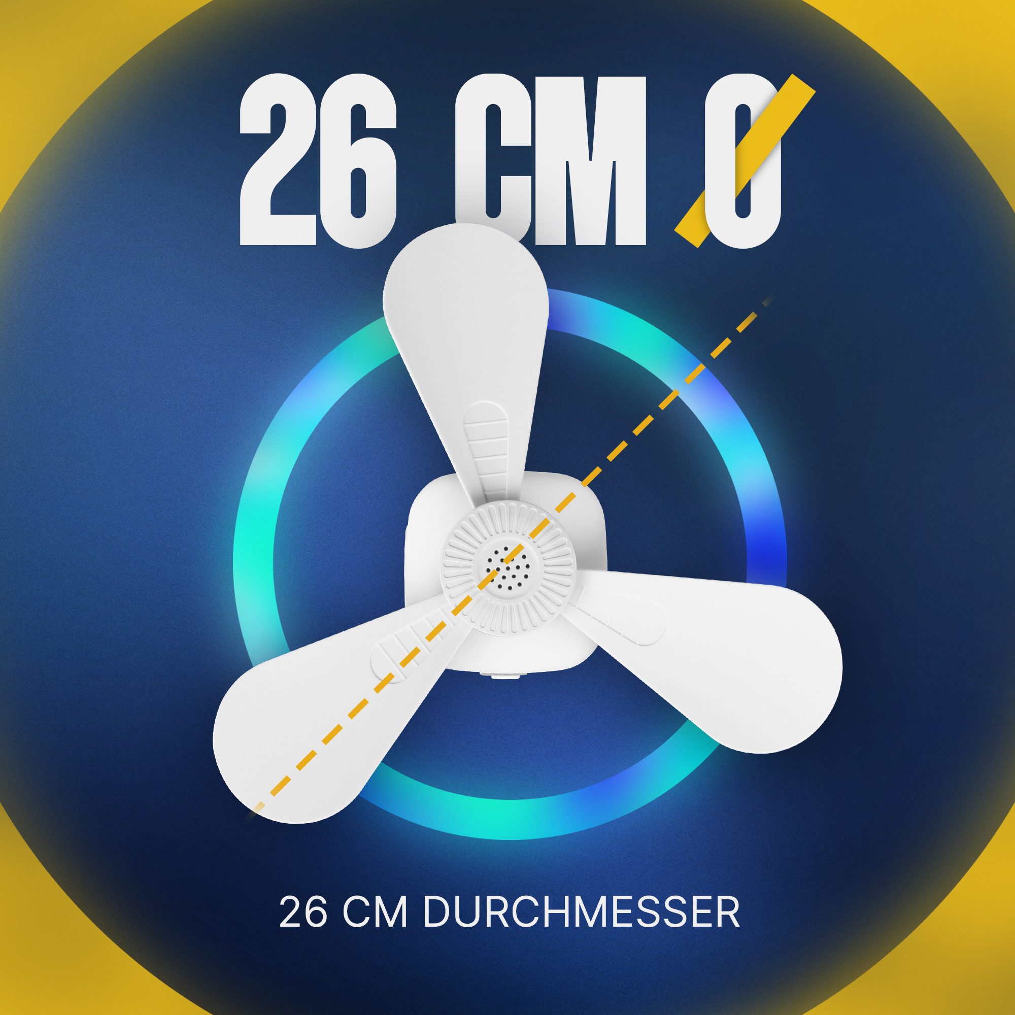 Bestlivings Deckenventilator mobil mit Licht und Fernbedienung, Timer, 4 Geschwindigkeitsstufen, bis ca. 3m Luftzirkulation