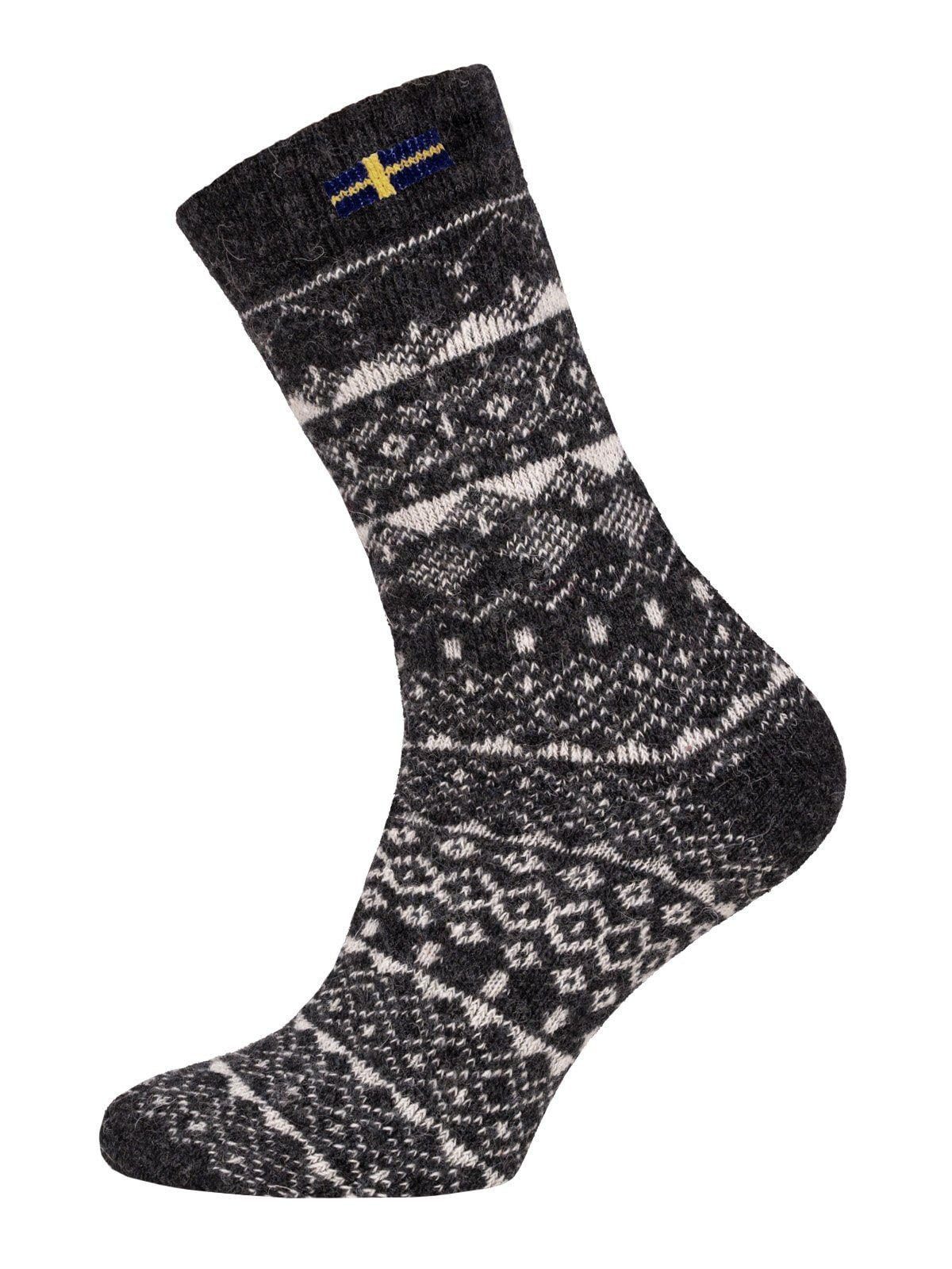 Norwegersocken 80% Wollsocken Schweden Flagge Skandinavisch