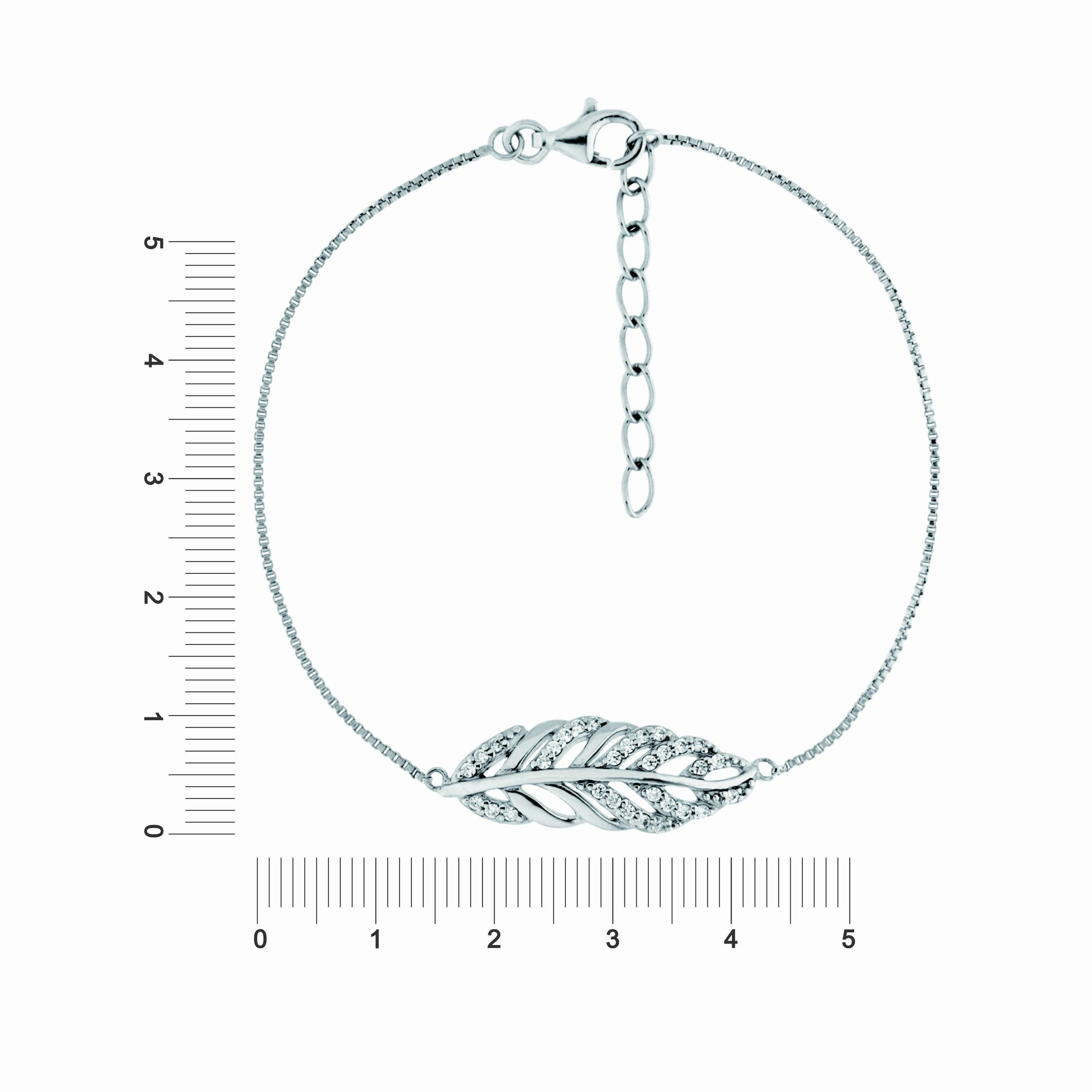 Smart Jewel 925 Blatt Armband Zirkonia Silber mit Steine,